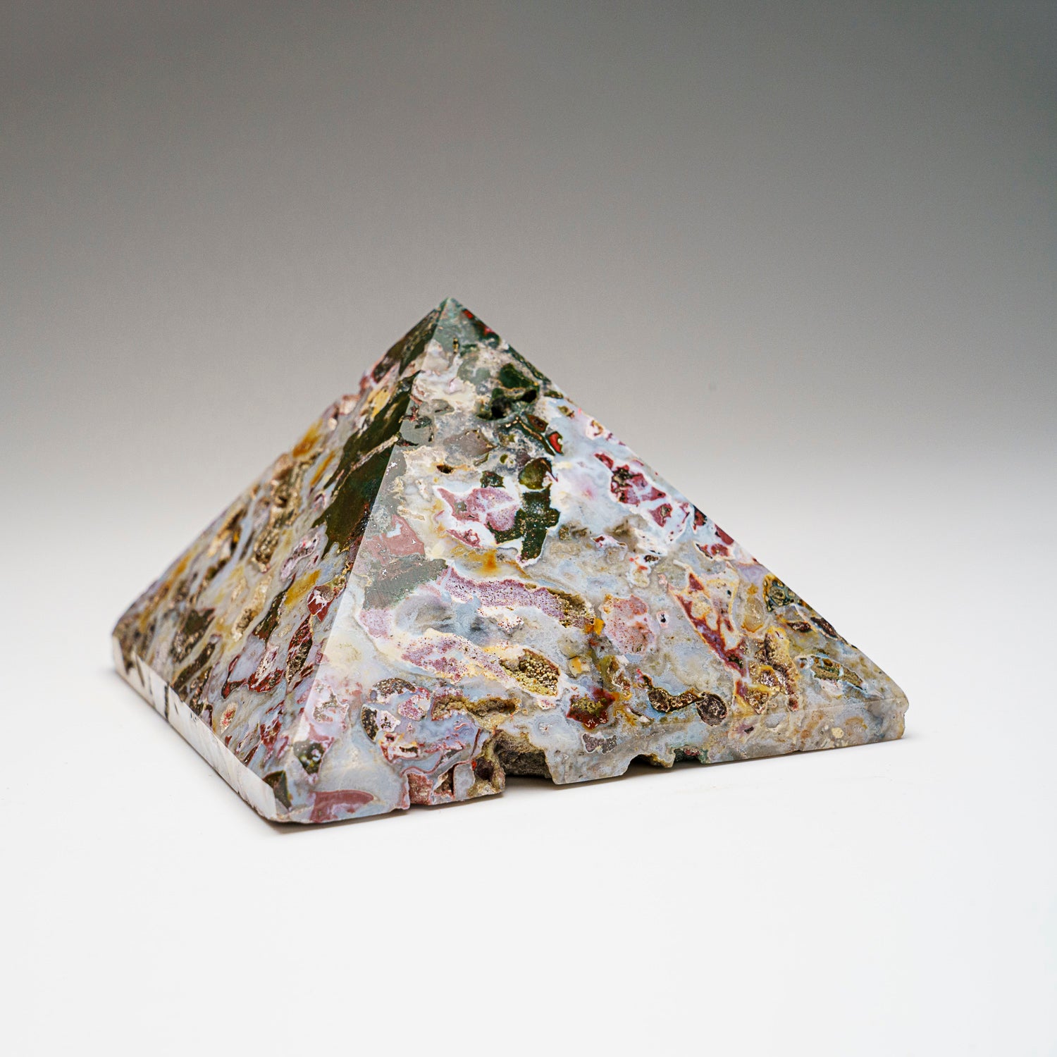 Polished Ocean Jasper Pyramid from Madagascar (1.4 lbs)