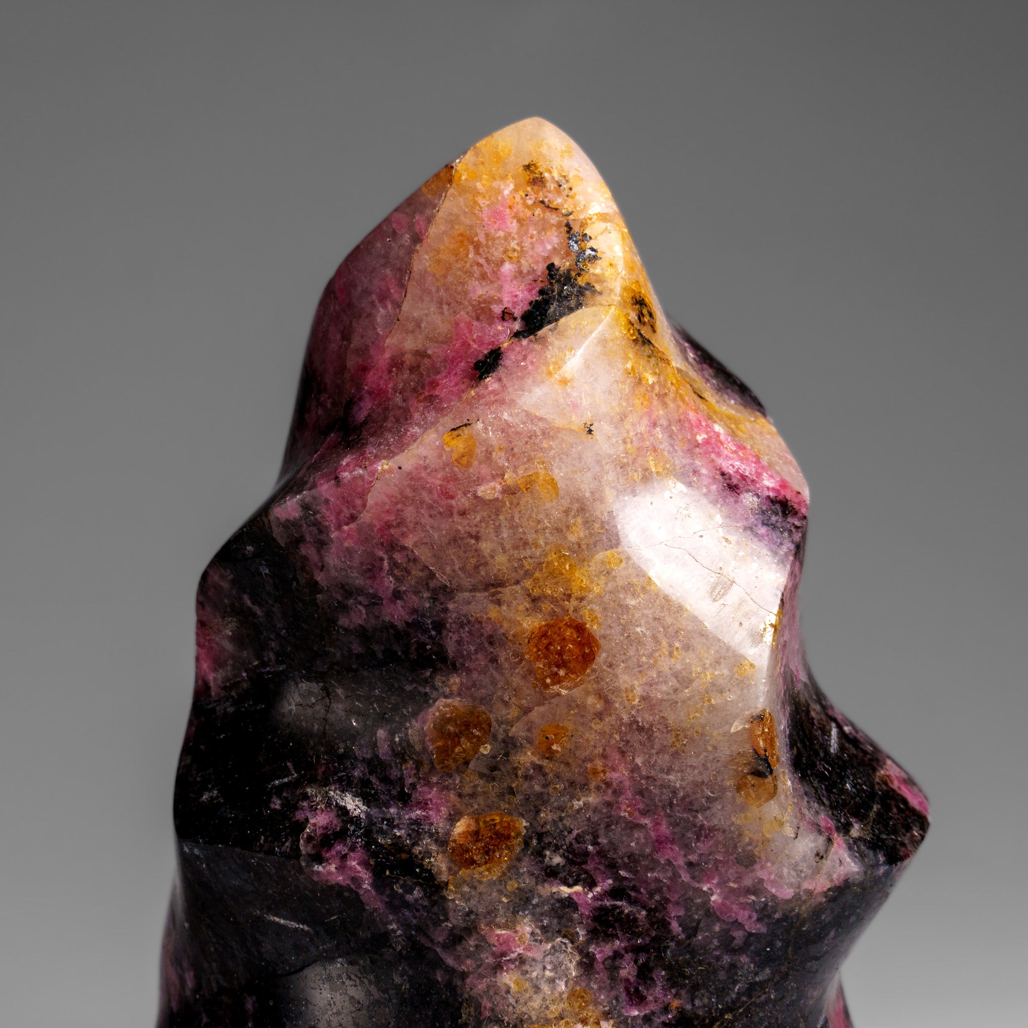 Polished Imperial Rhodonite Flame Freeform from Madagascar (1.7 lbs)