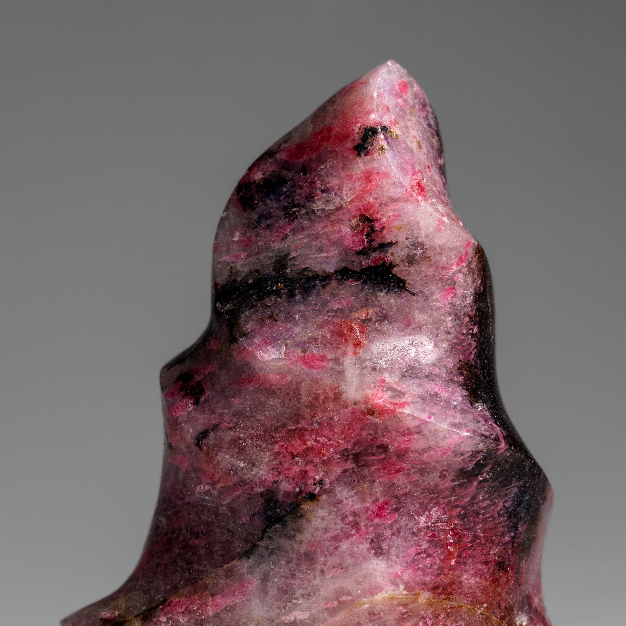 Polished Imperial Rhodonite Flame Freeform from Madagascar (1.4 lbs)