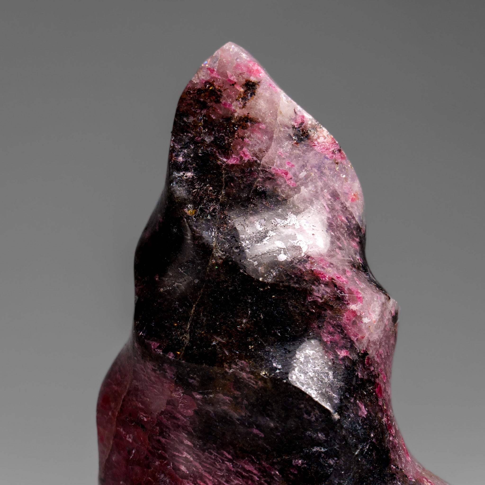 Polished Imperial Rhodonite Flame Freeform from Madagascar (1.4 lbs)