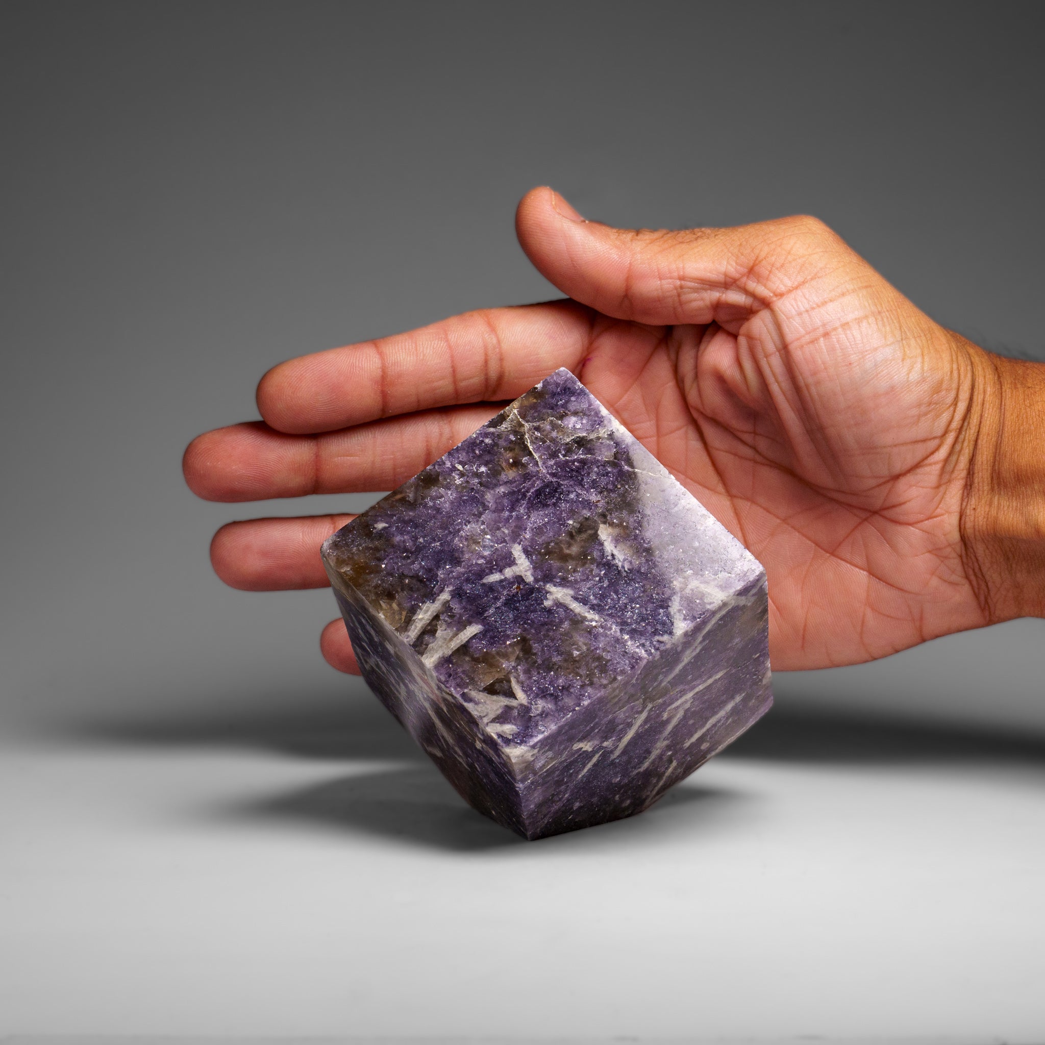 Genuine Polished Lepidolite Cube (1.6 lbs)