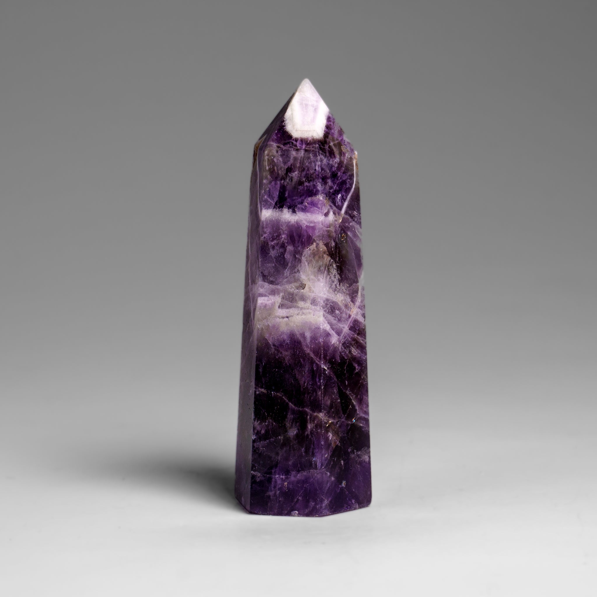 Polished Chevron Amethyst Point from Brazil (76.7 grams)