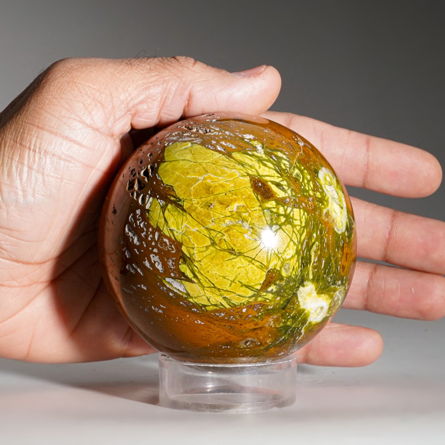 Polished Green Opal Sphere from Madagascar (1.5 lbs)