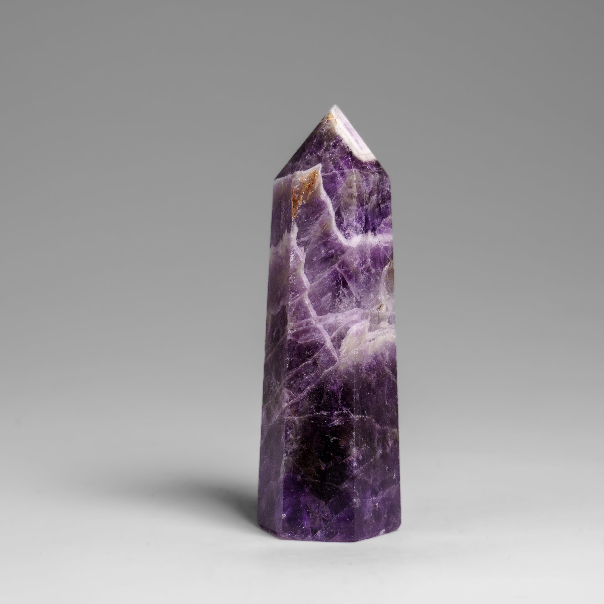 Polished Chevron Amethyst Point from Brazil (76.7 grams)