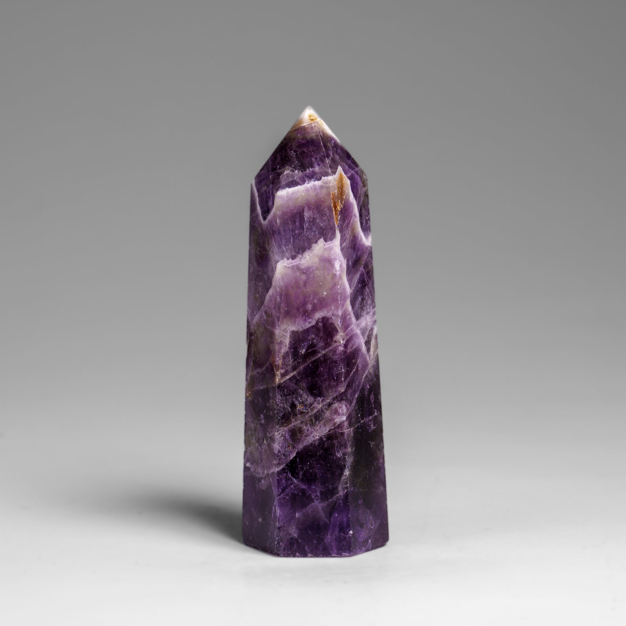 Polished Chevron Amethyst Point from Brazil (76.7 grams)