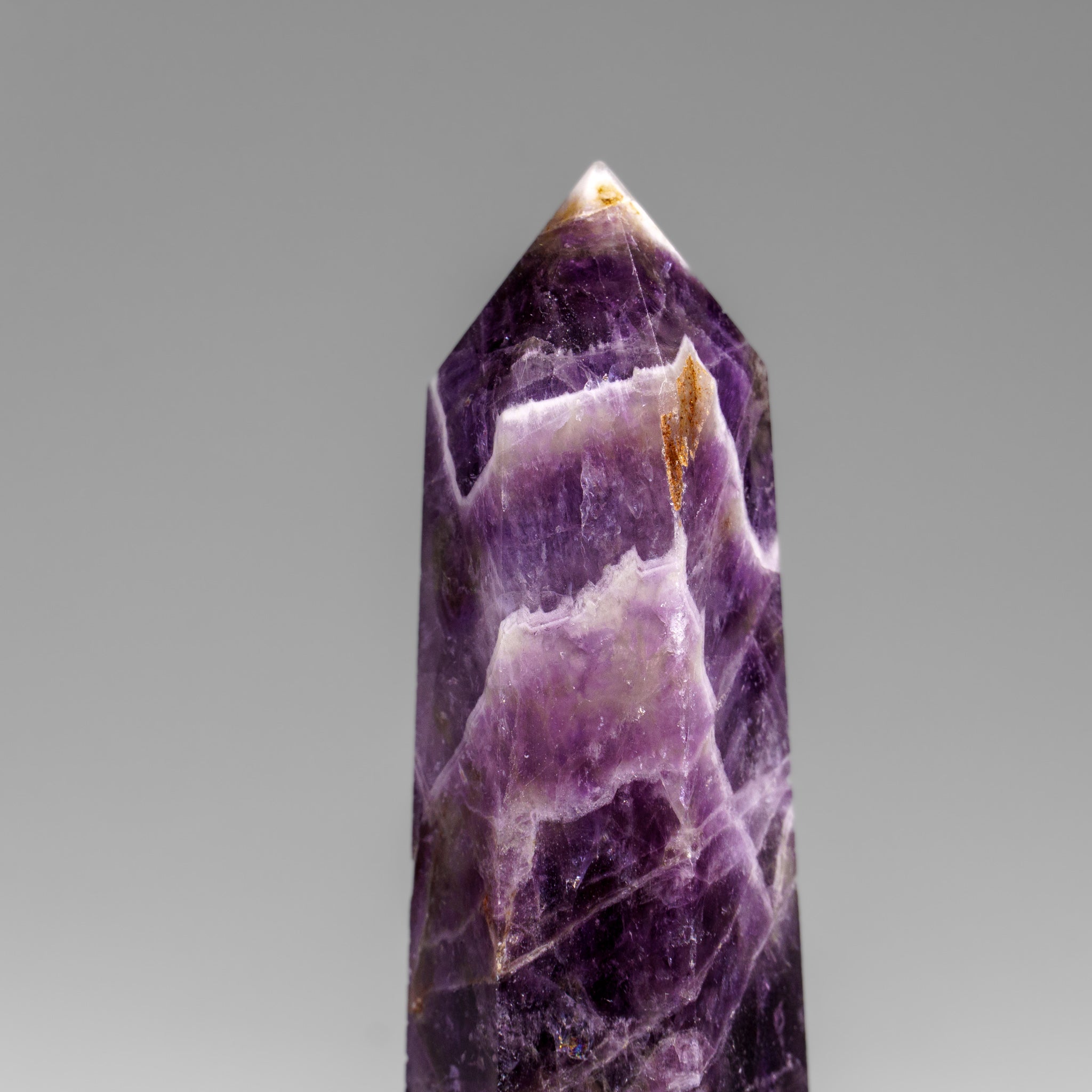 Polished Chevron Amethyst Point from Brazil (76.7 grams)