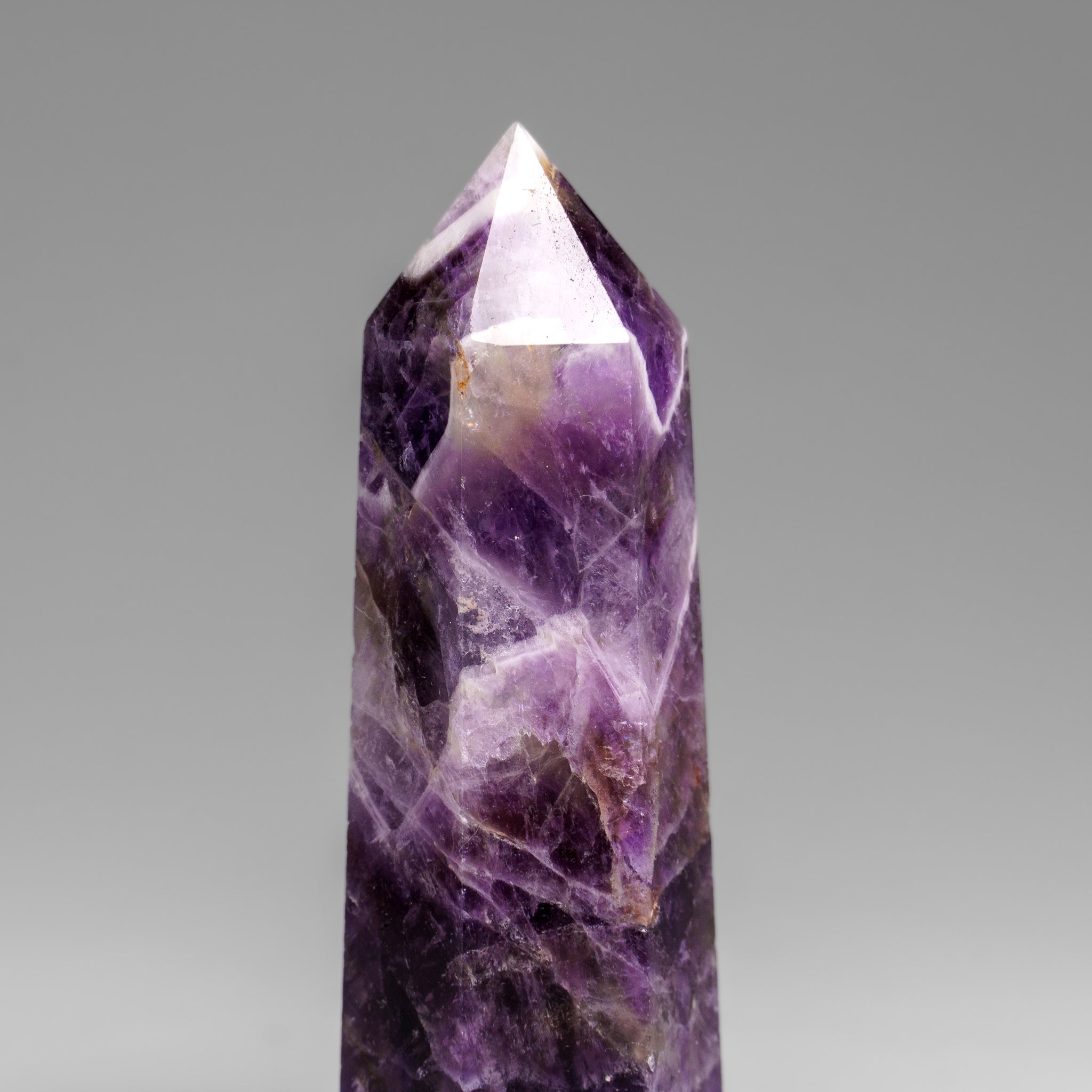 Polished Chevron Amethyst Point from Brazil (76.7 grams)