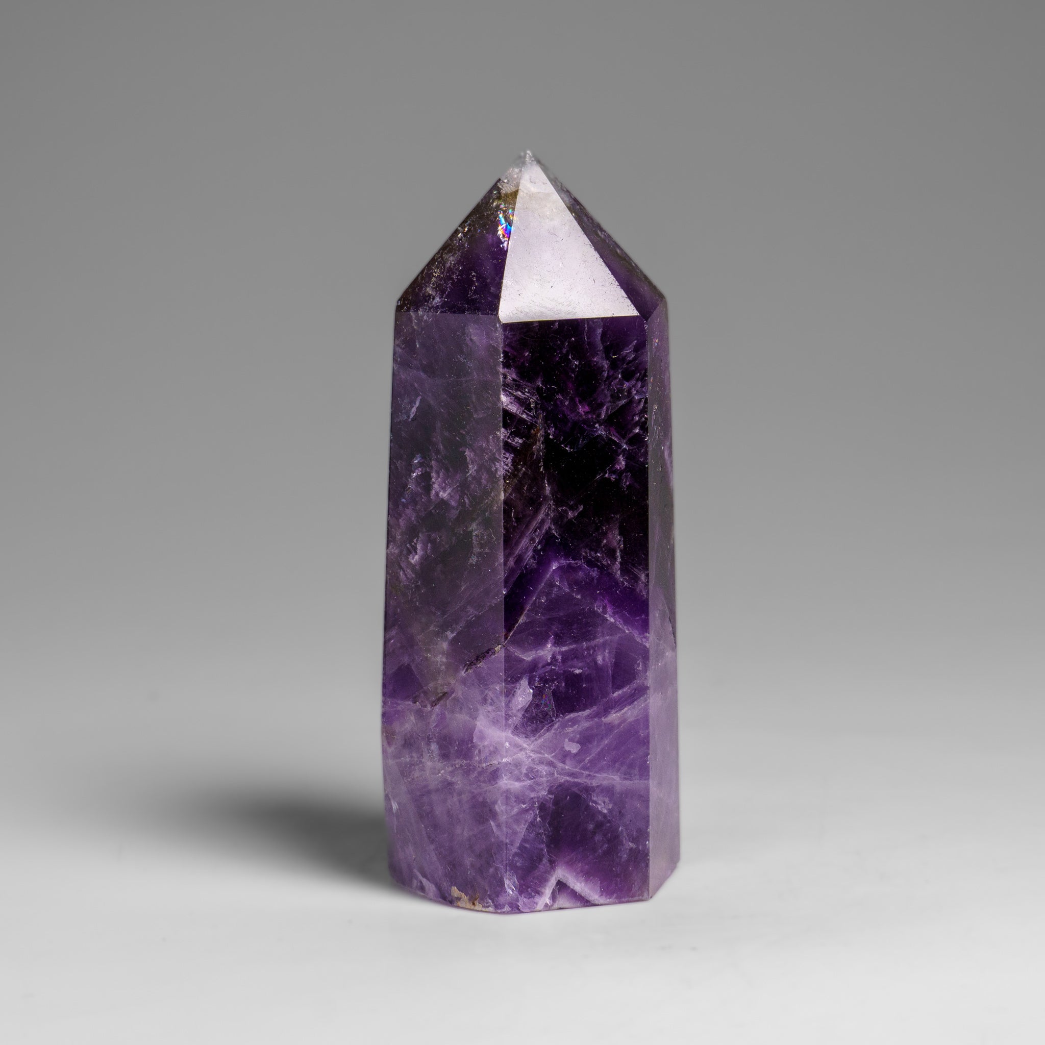 Polished Chevron Amethyst Point from Brazil (137.6 grams)