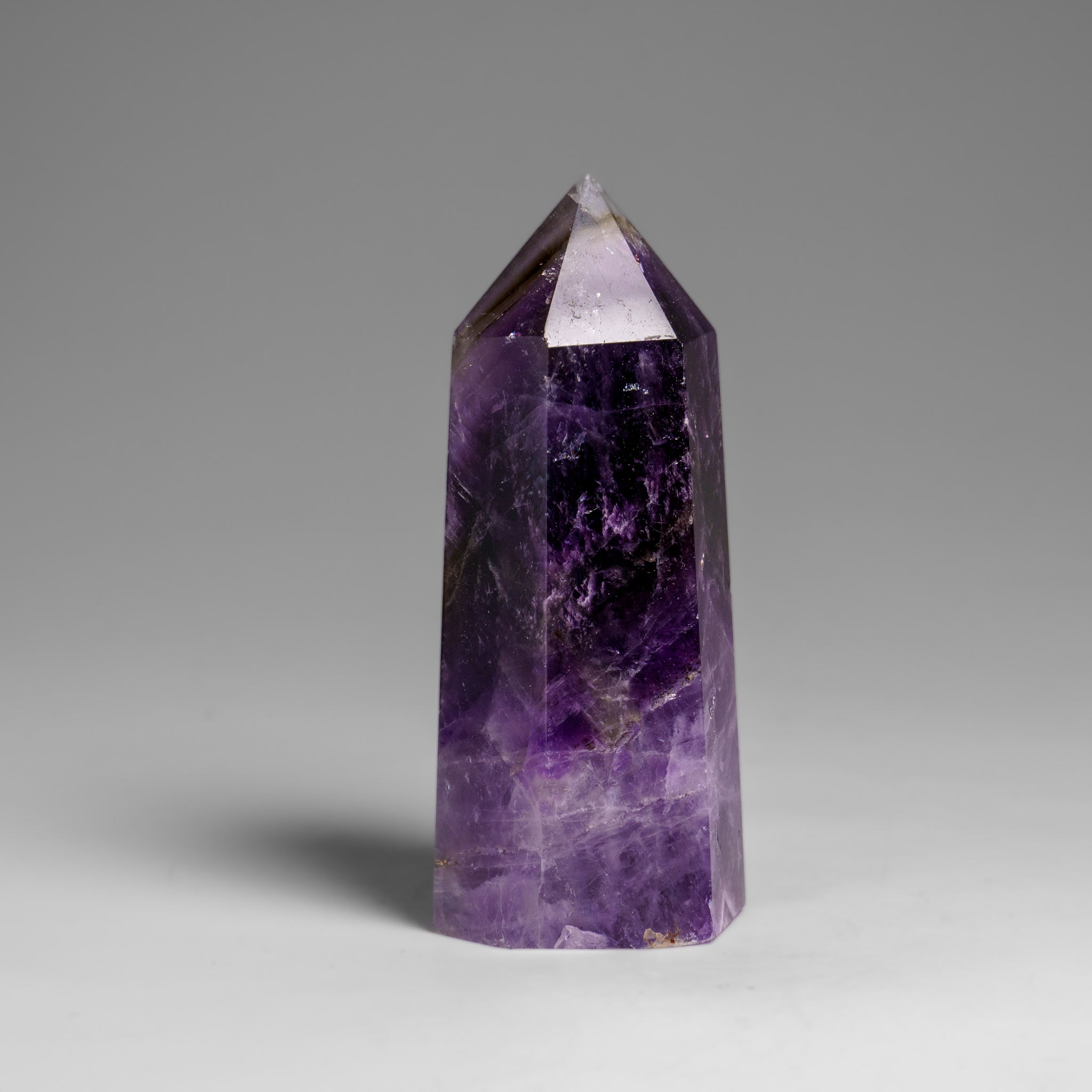 Polished Chevron Amethyst Point from Brazil (137.6 grams)
