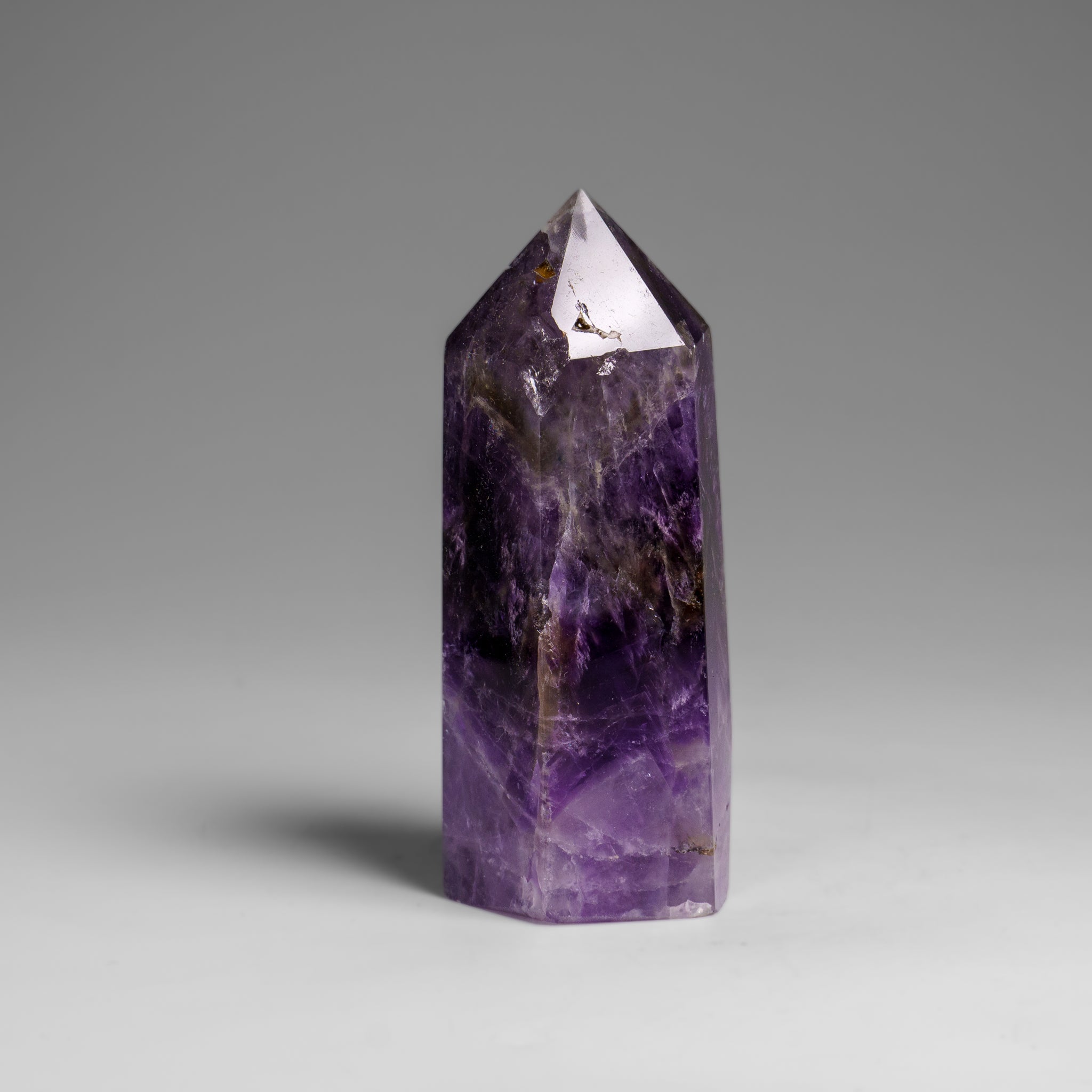 Polished Chevron Amethyst Point from Brazil (137.6 grams)
