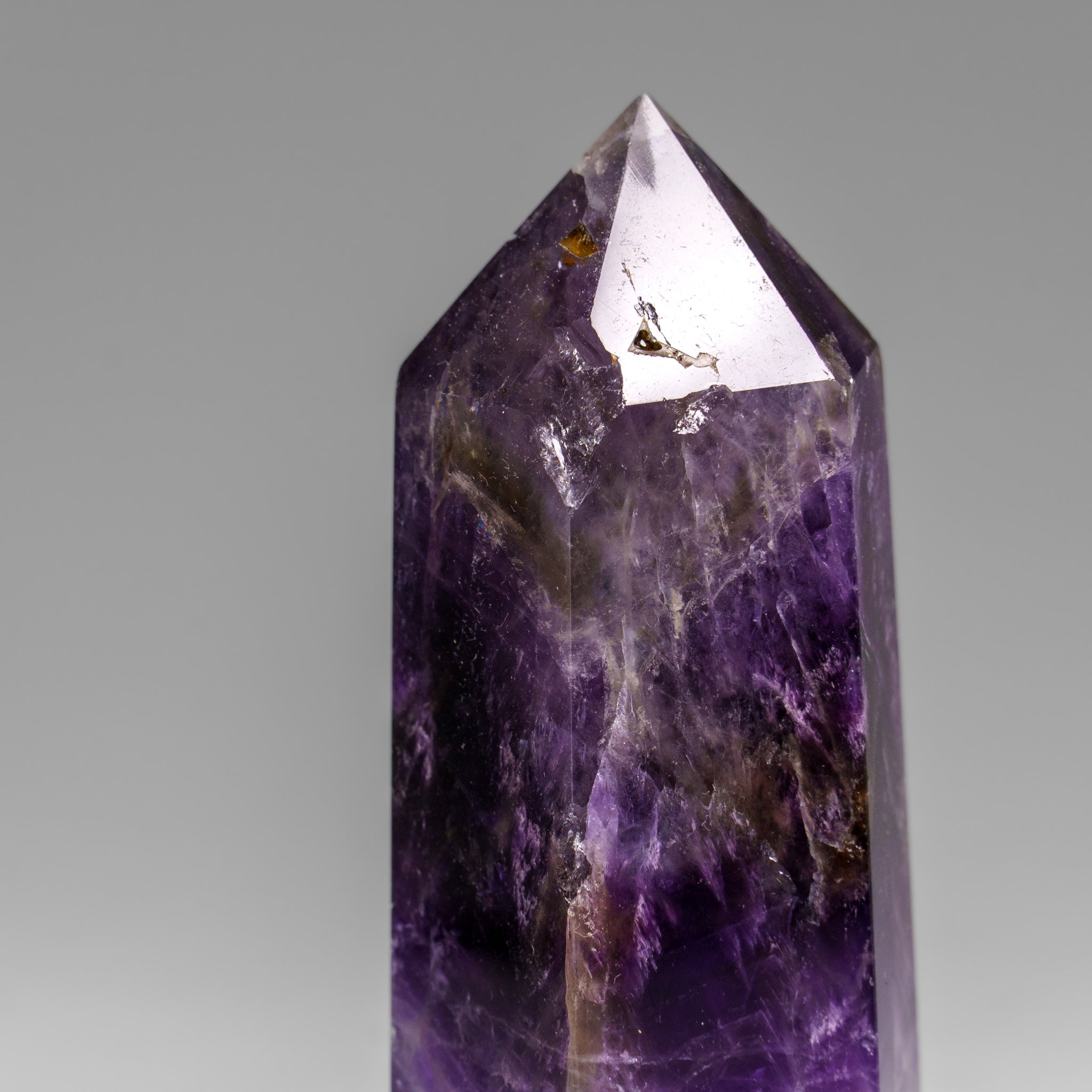 Polished Chevron Amethyst Point from Brazil (137.6 grams)