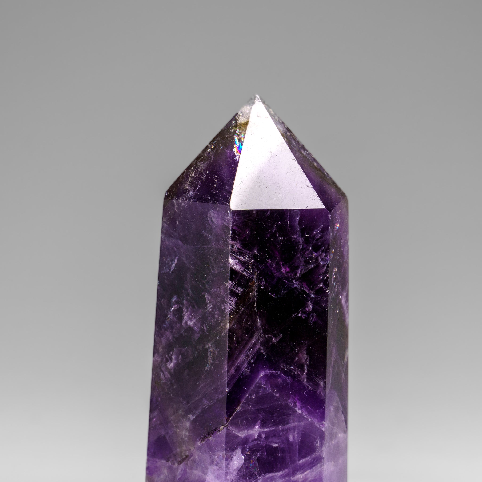 Polished Chevron Amethyst Point from Brazil (137.6 grams)