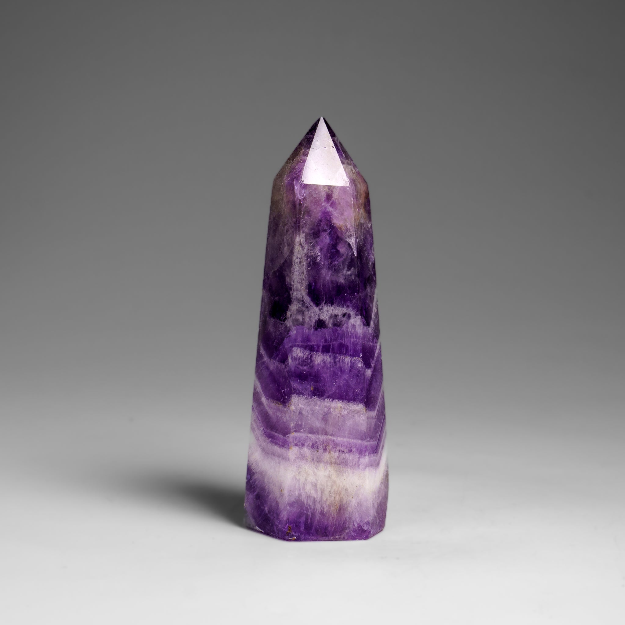Polished Chevron Amethyst Point from Brazil (111.5 grams)
