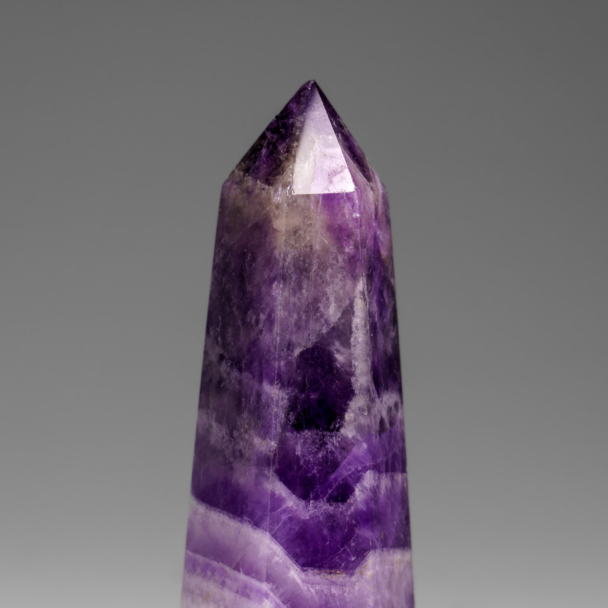 Polished Chevron Amethyst Point from Brazil (111.5 grams)