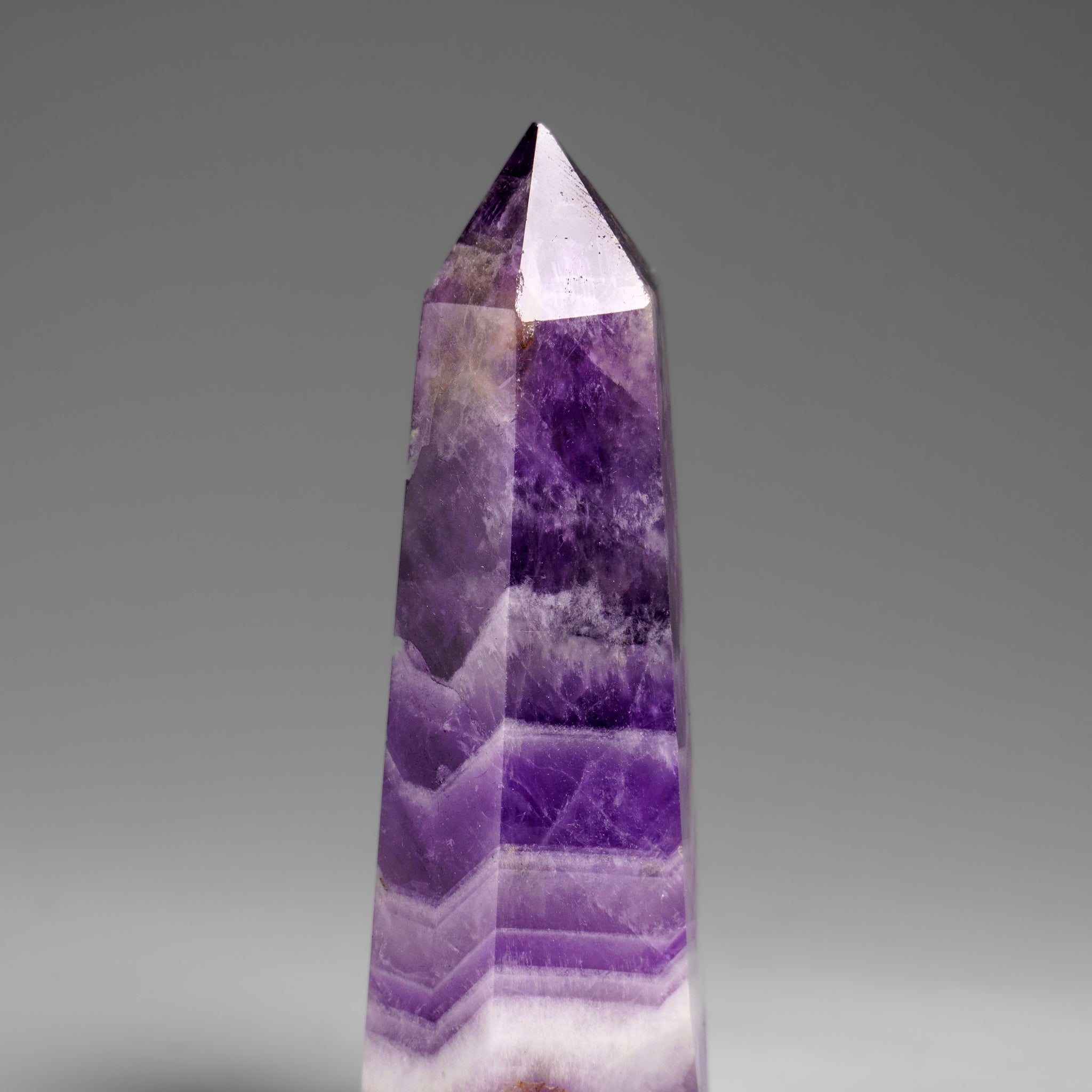 Polished Chevron Amethyst Point from Brazil (111.5 grams)