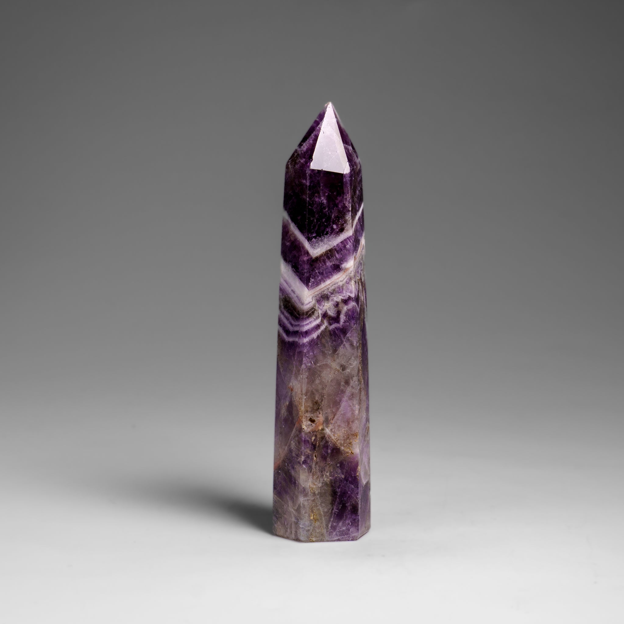 Polished Chevron Amethyst Point from Brazil (77.2 grams)