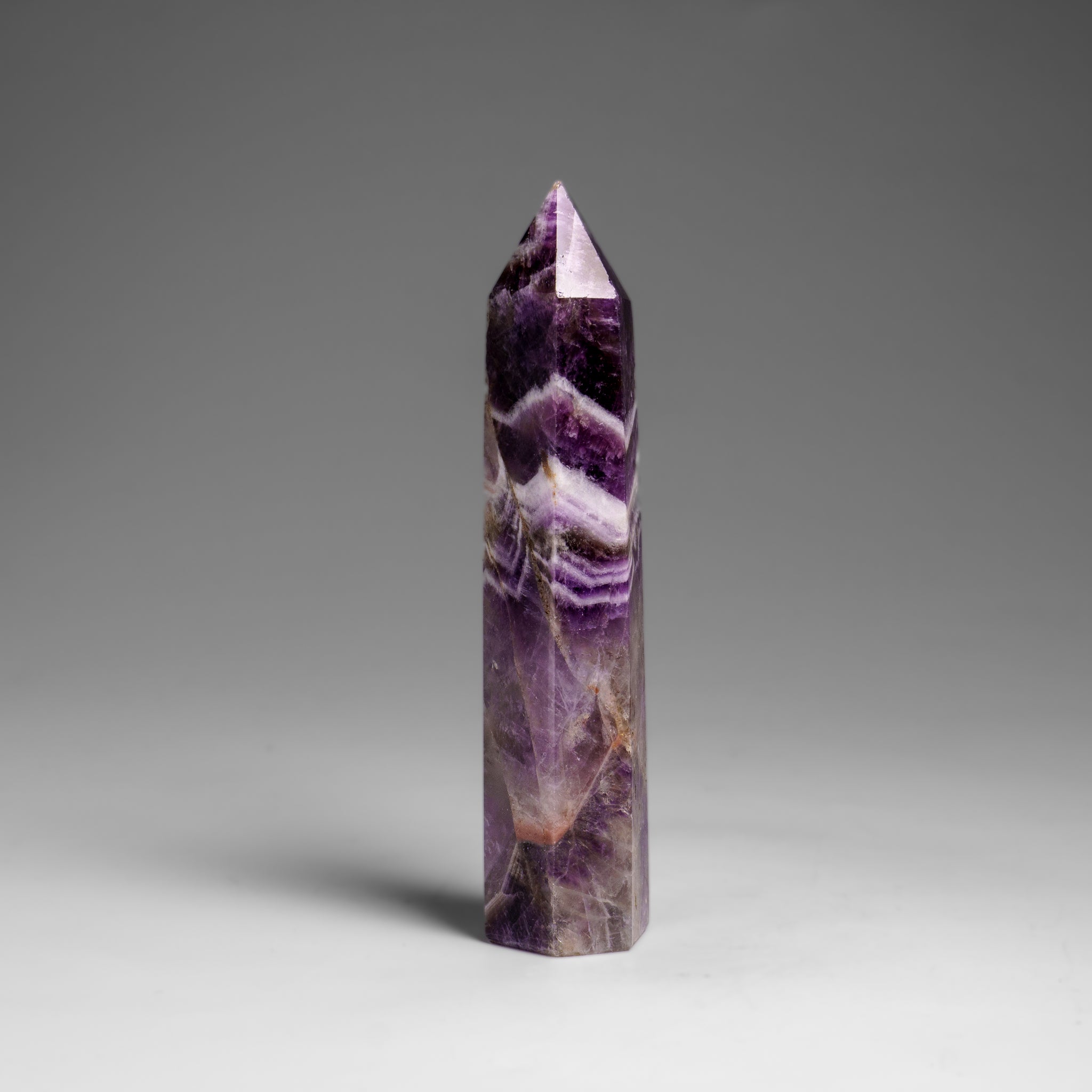Polished Chevron Amethyst Point from Brazil (77.2 grams)
