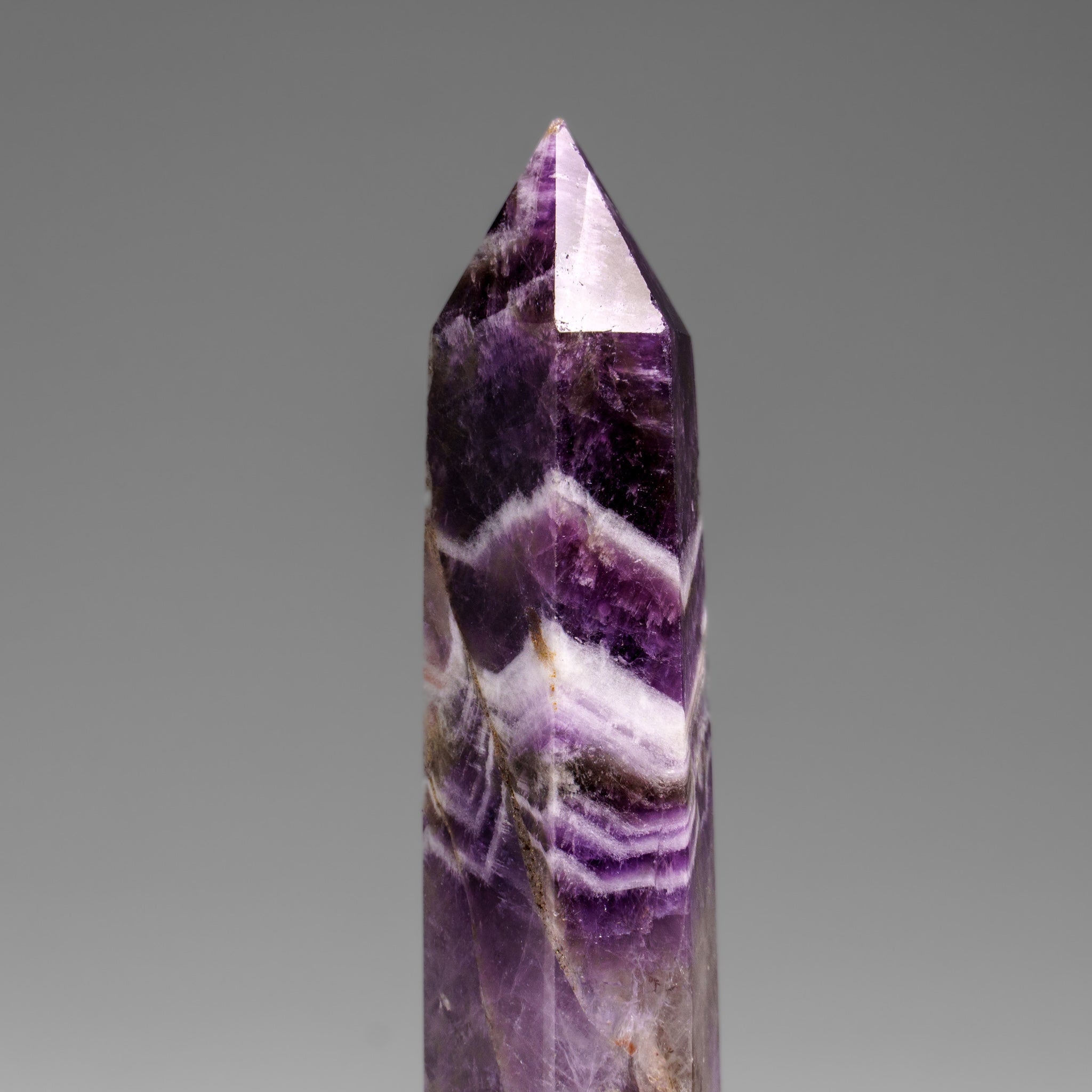 Polished Chevron Amethyst Point from Brazil (77.2 grams)