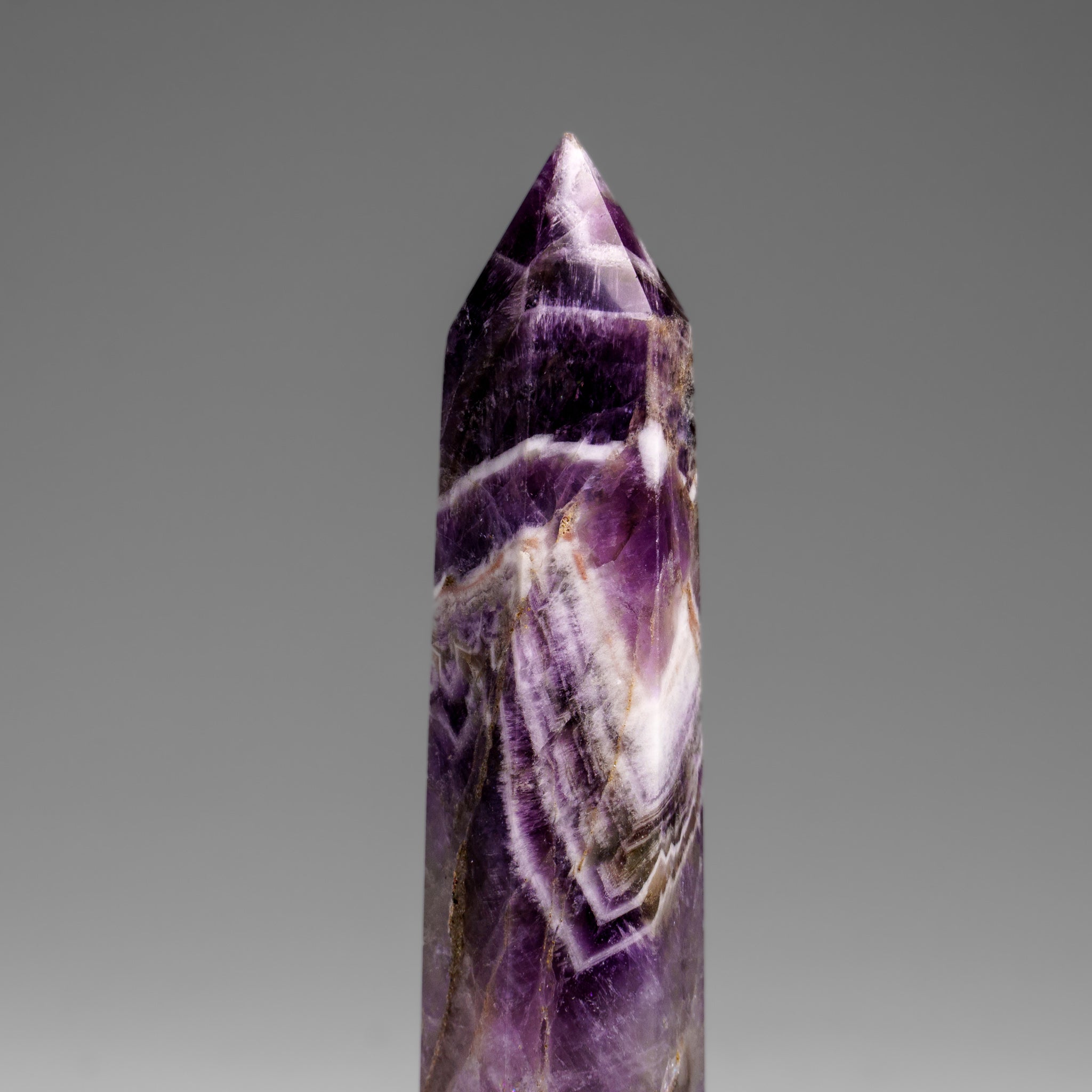 Polished Chevron Amethyst Point from Brazil (77.2 grams)
