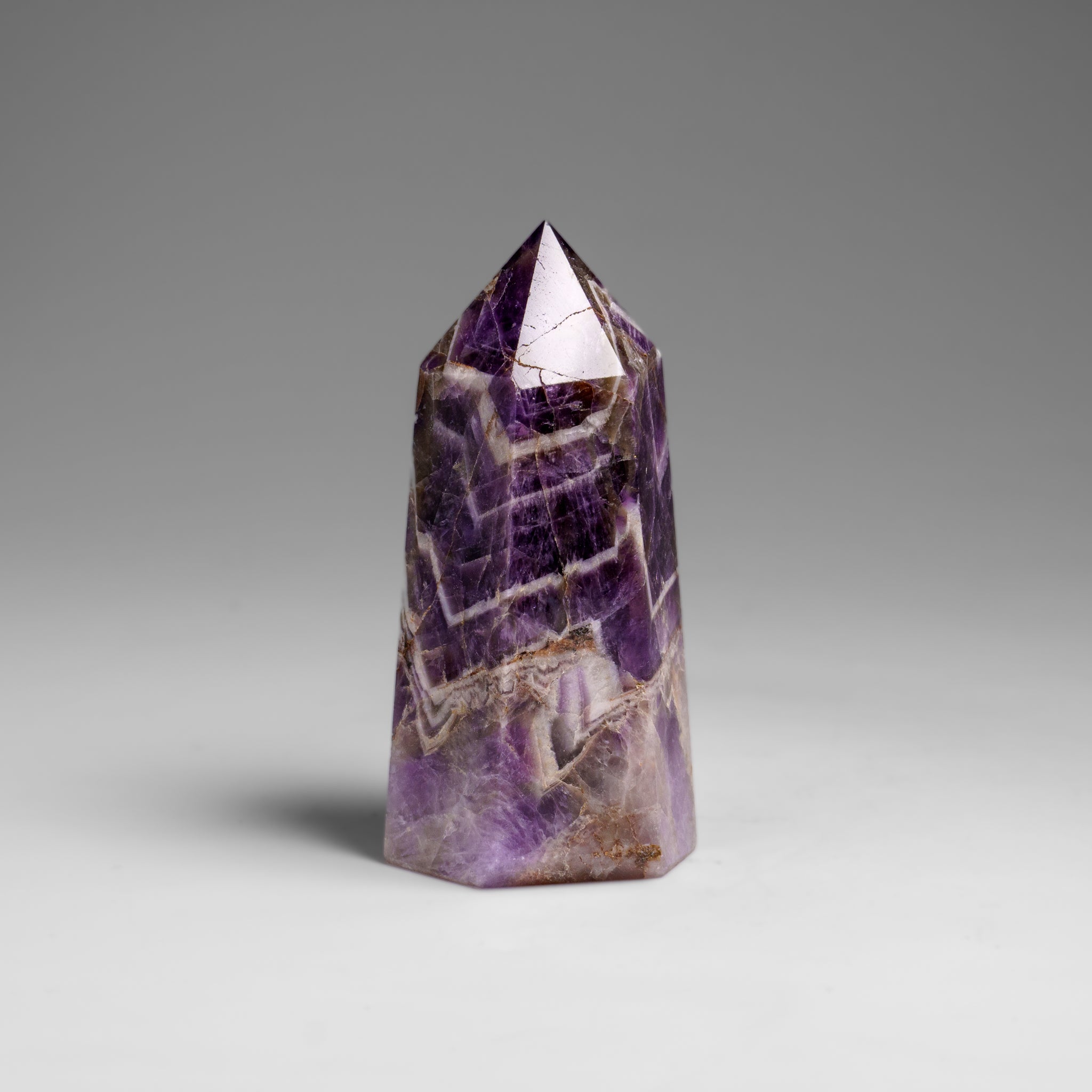 Polished Chevron Amethyst Point from Brazil (119 grams)