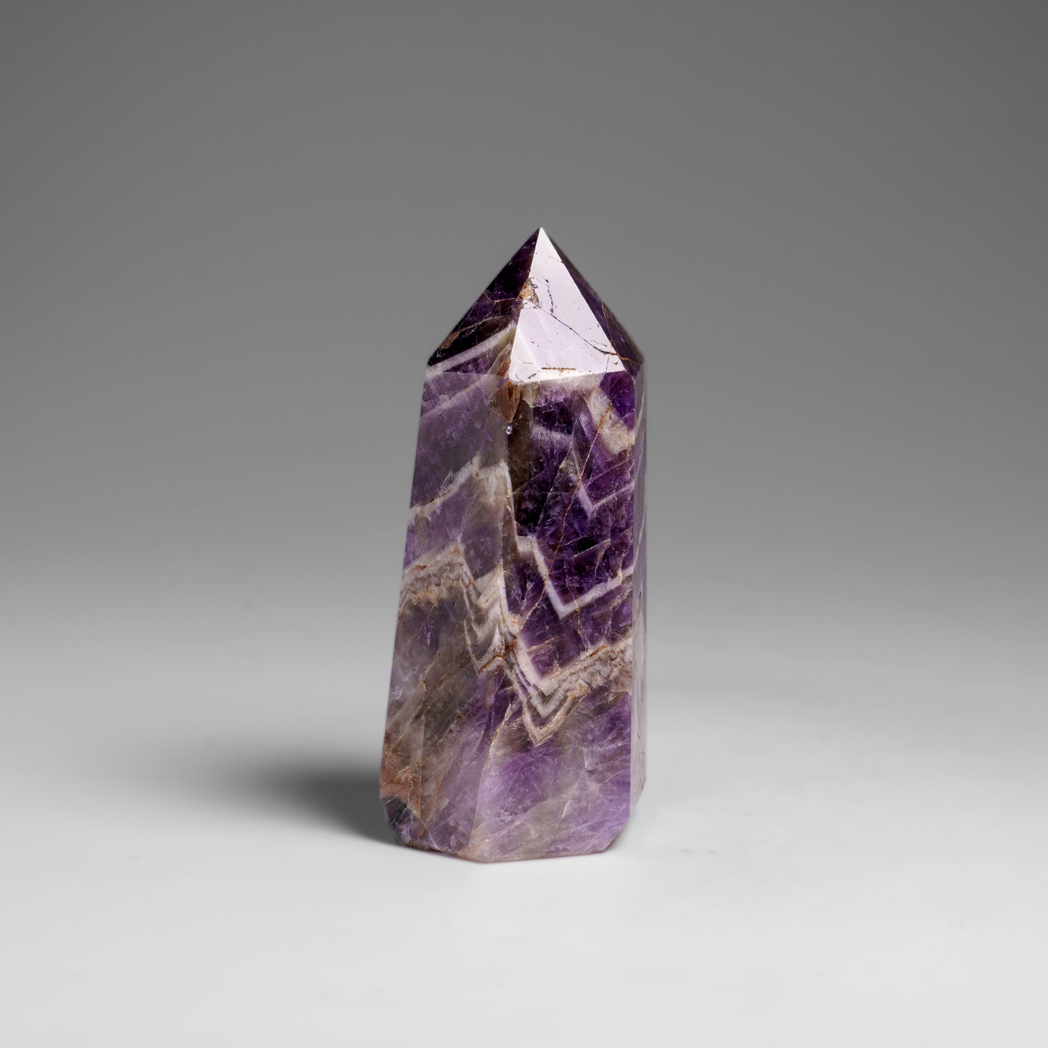 Polished Chevron Amethyst Point from Brazil (119 grams)