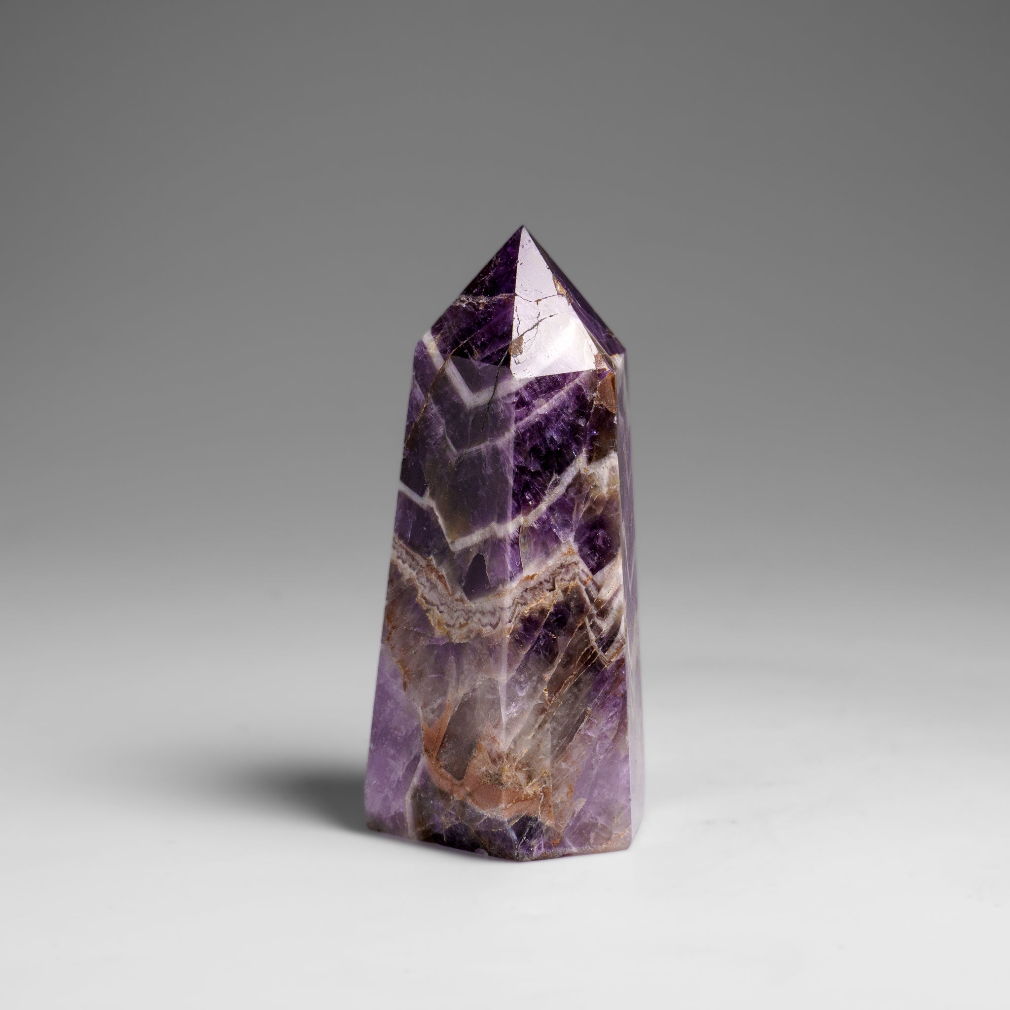 Polished Chevron Amethyst Point from Brazil (119 grams)