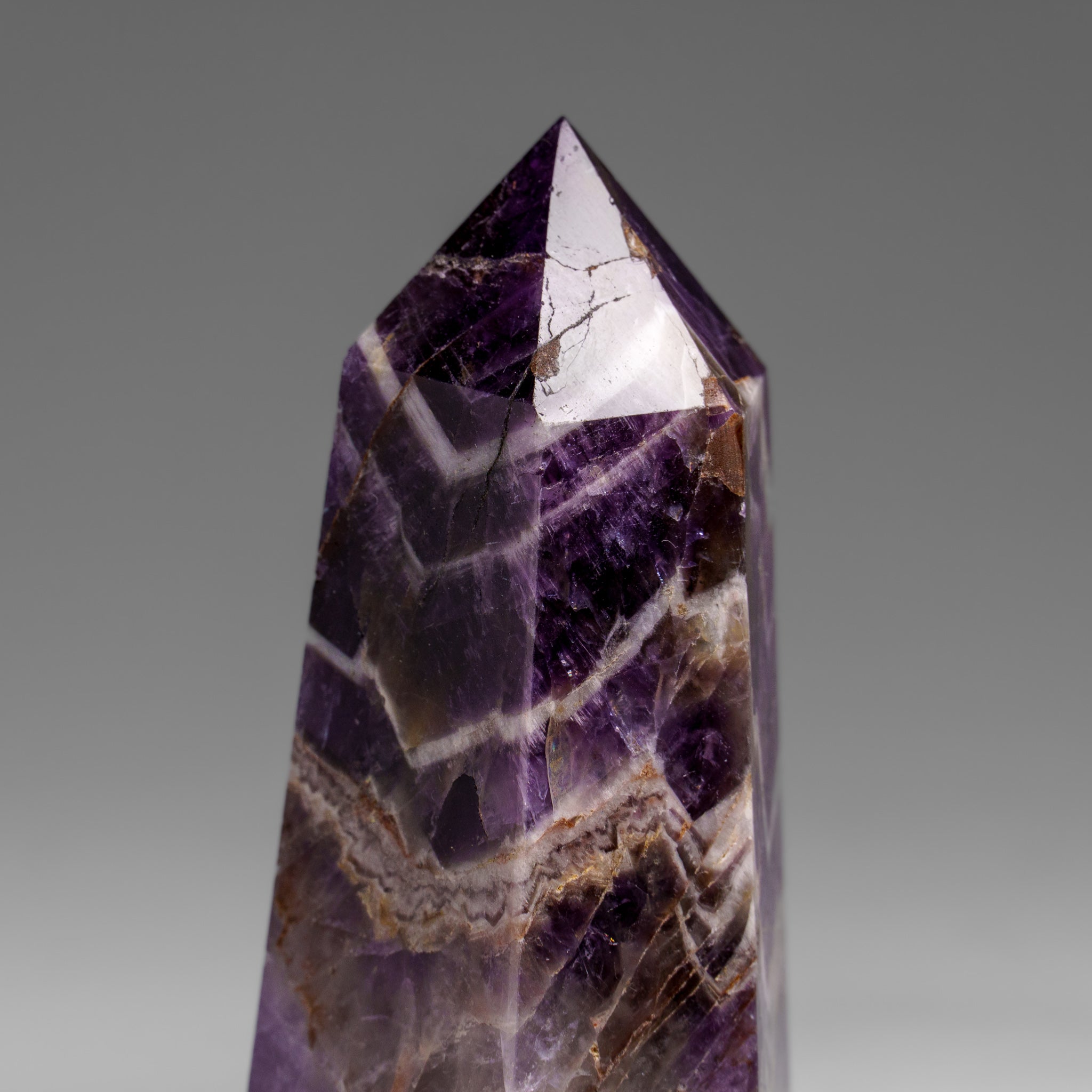 Polished Chevron Amethyst Point from Brazil (119 grams)