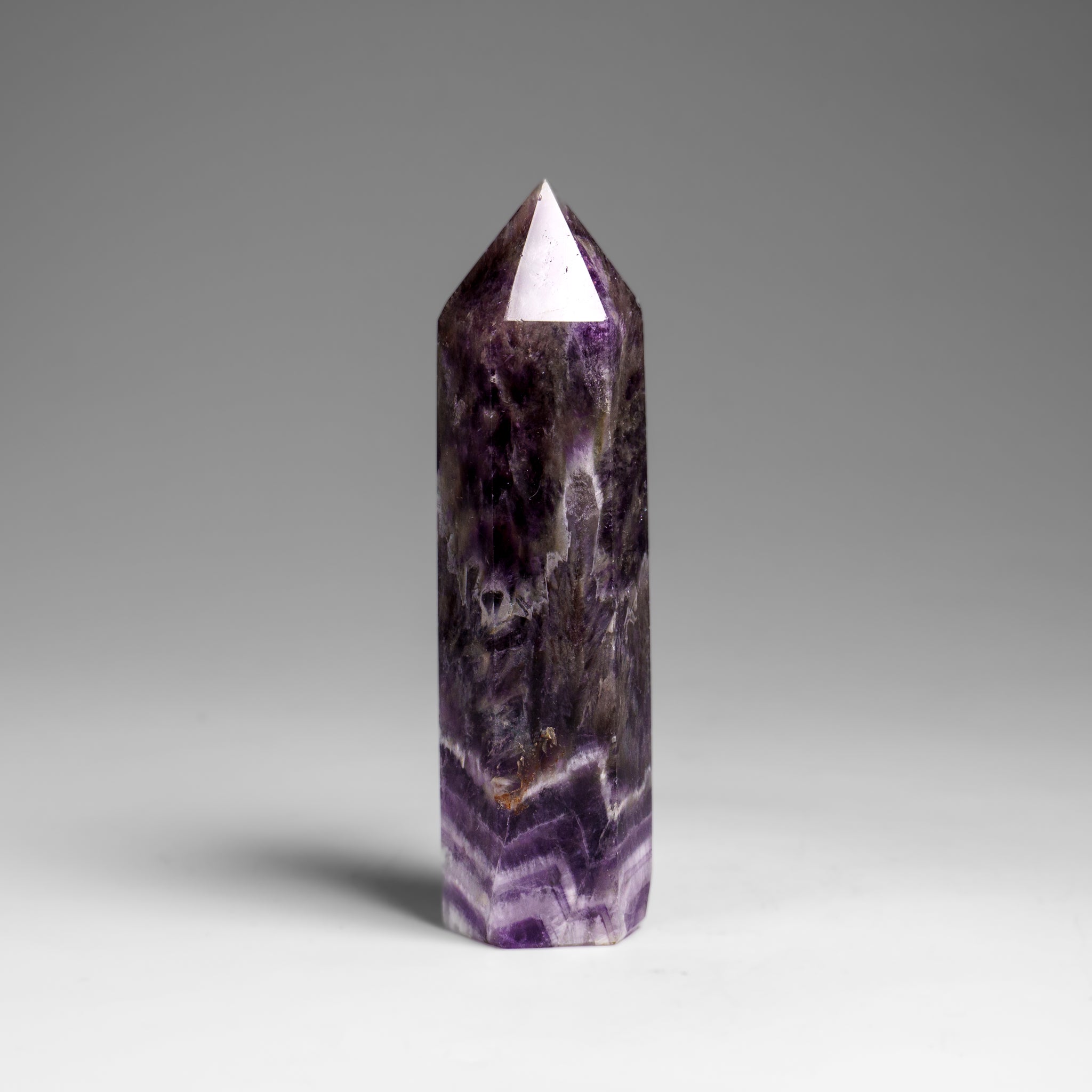 Polished Chevron Amethyst Point from Brazil (91.8 grams)