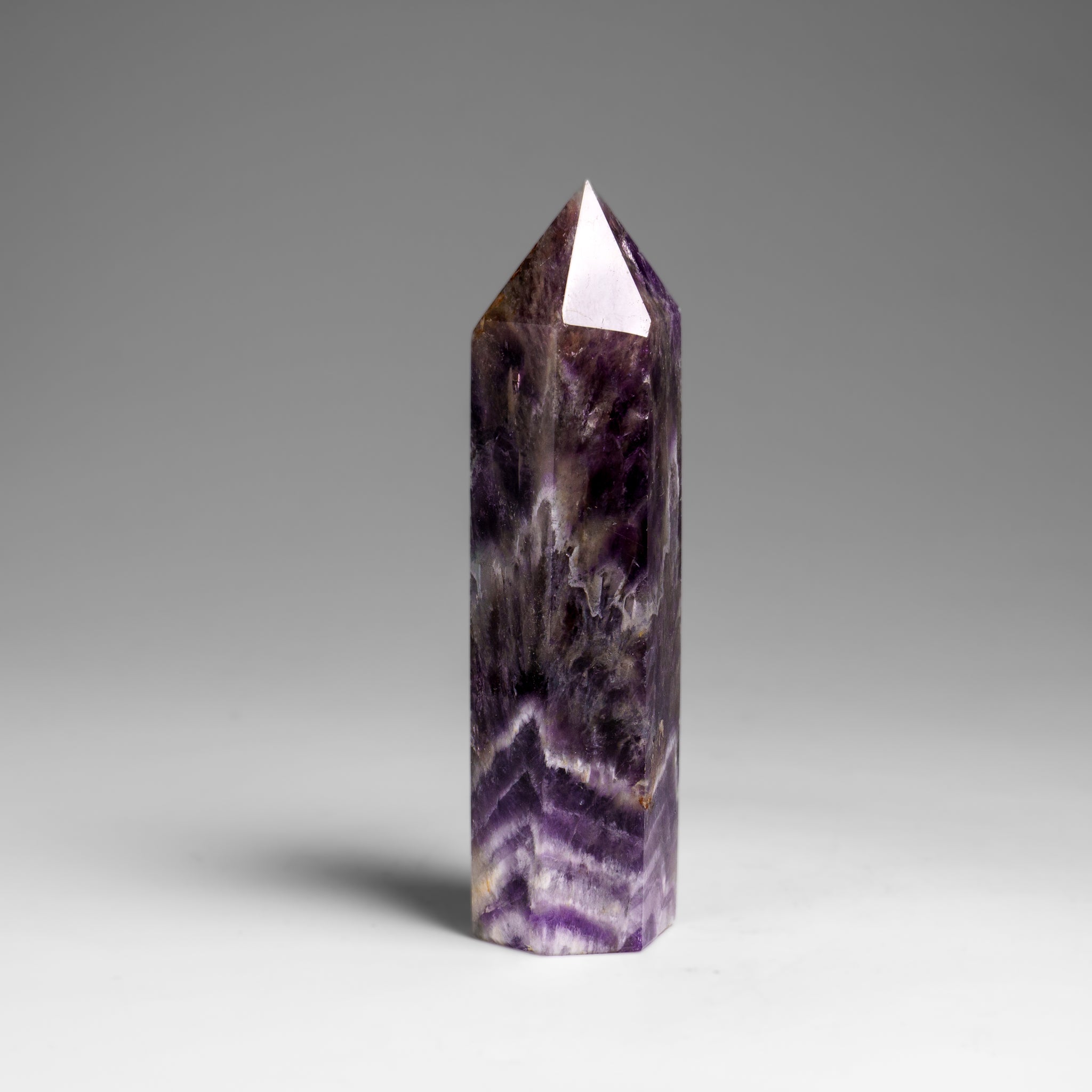 Polished Chevron Amethyst Point from Brazil (91.8 grams)