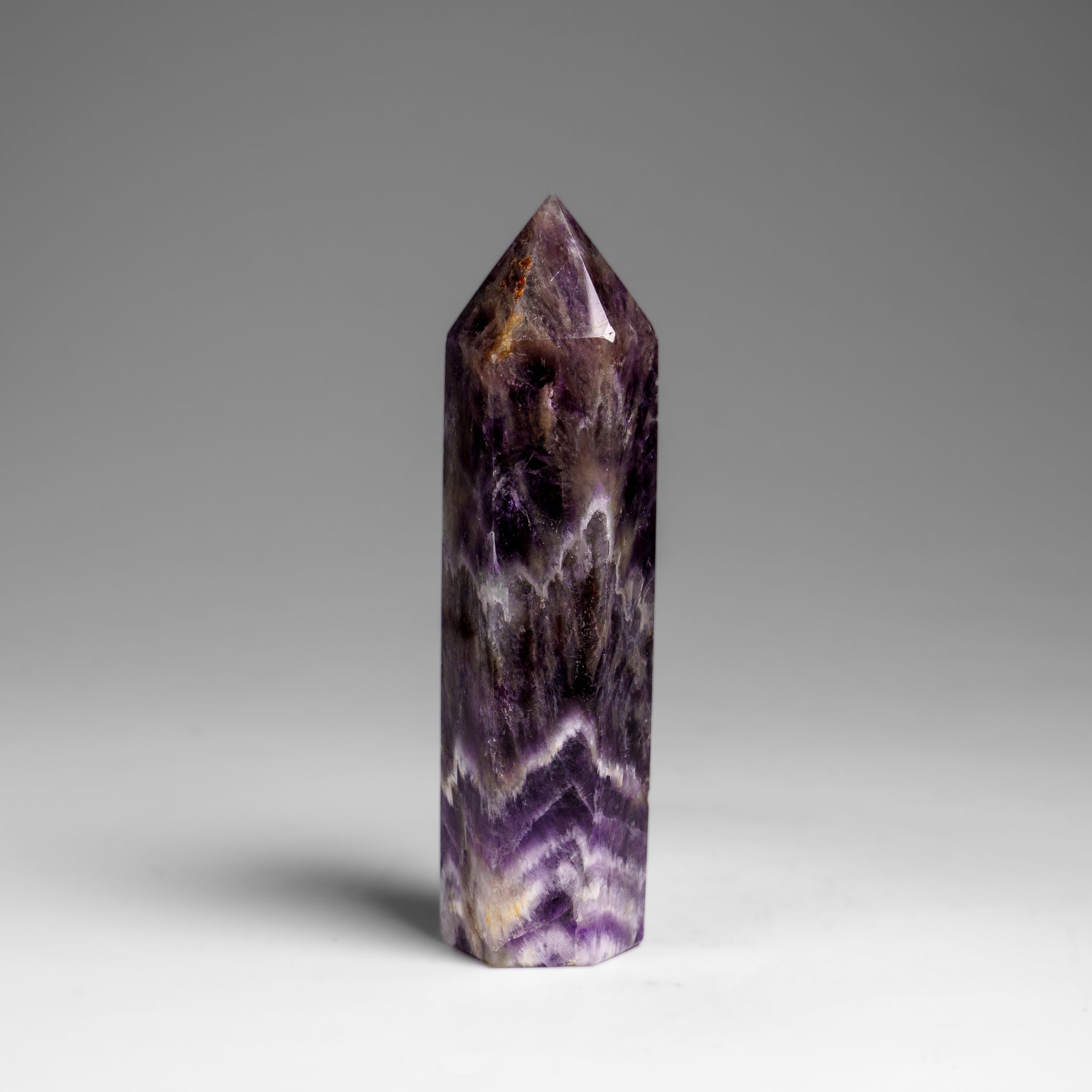 Polished Chevron Amethyst Point from Brazil (91.8 grams)