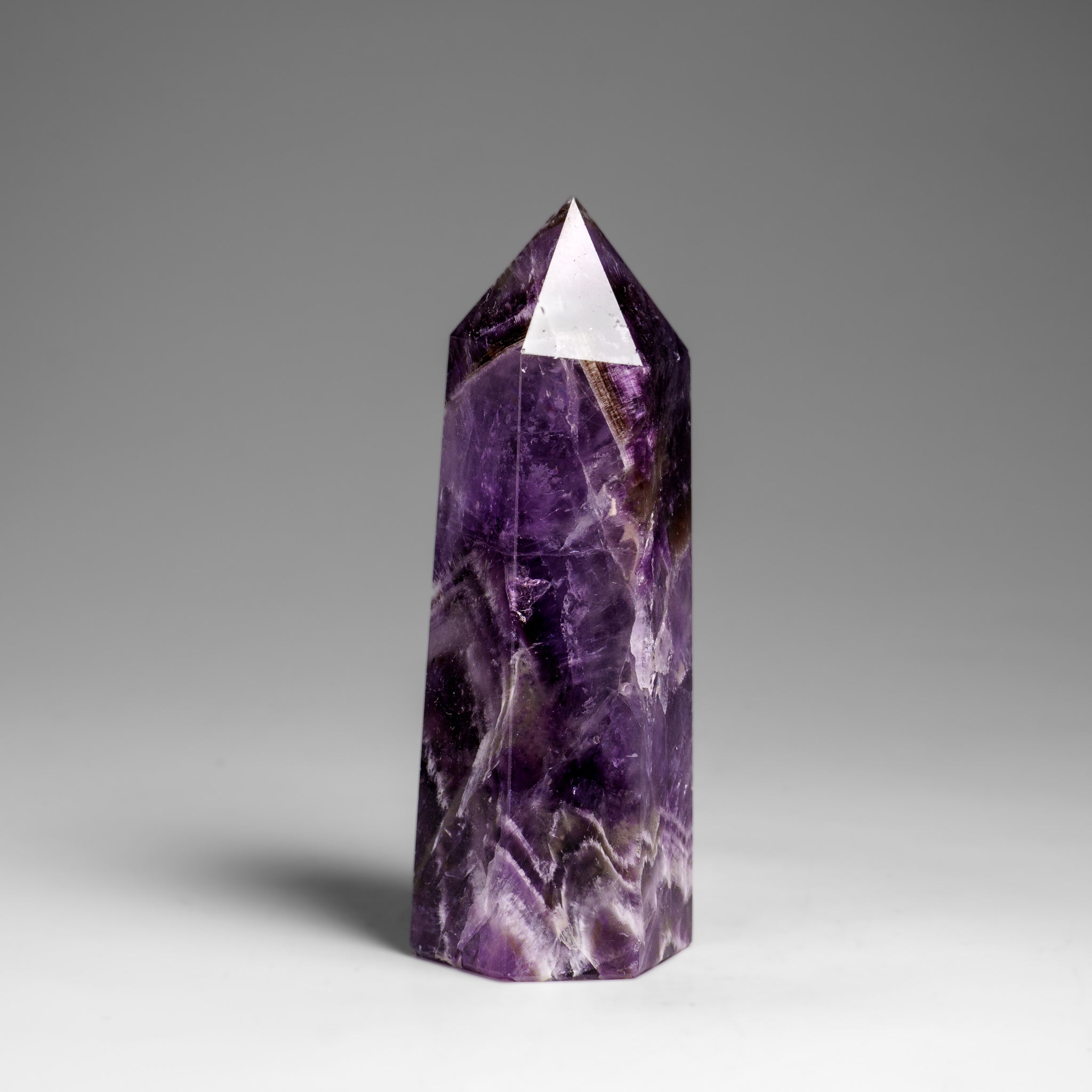 Polished Chevron Amethyst Point from Brazil (160.6 grams)