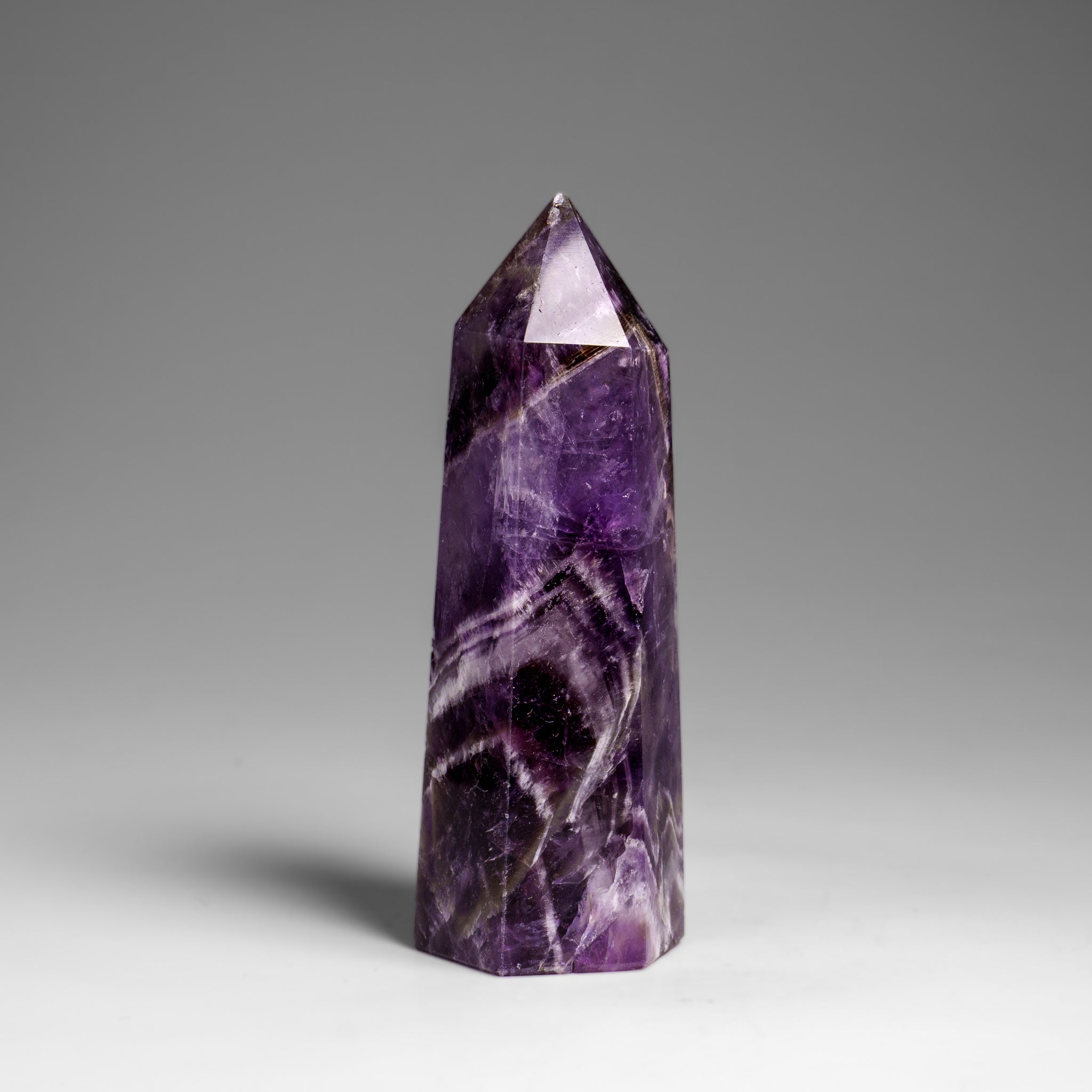 Polished Chevron Amethyst Point from Brazil (160.6 grams)