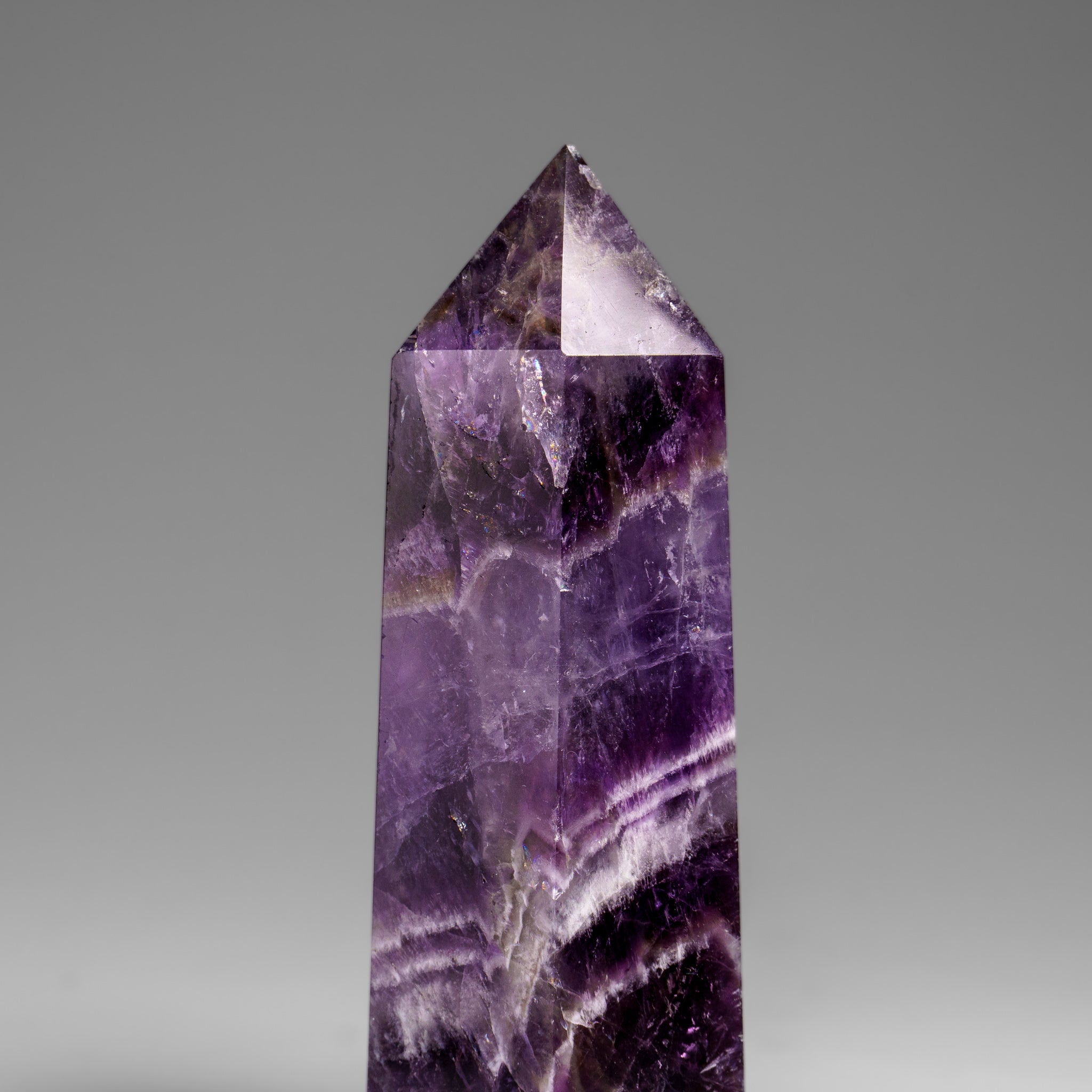 Polished Chevron Amethyst Point from Brazil (160.6 grams)