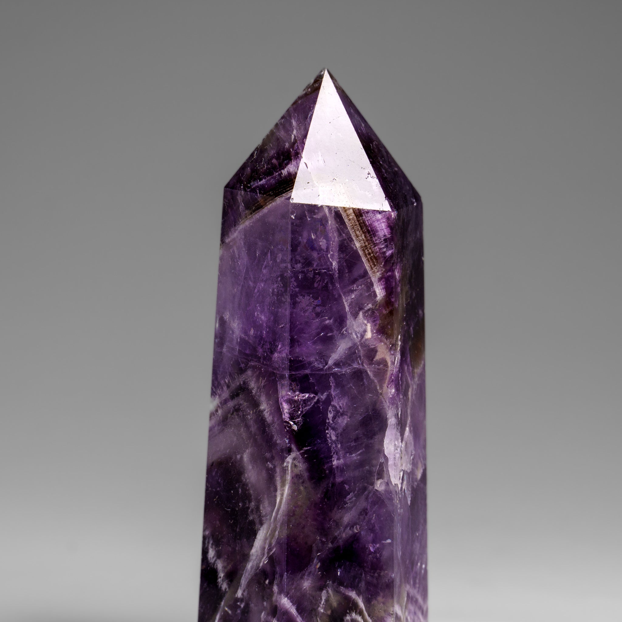 Polished Chevron Amethyst Point from Brazil (160.6 grams)