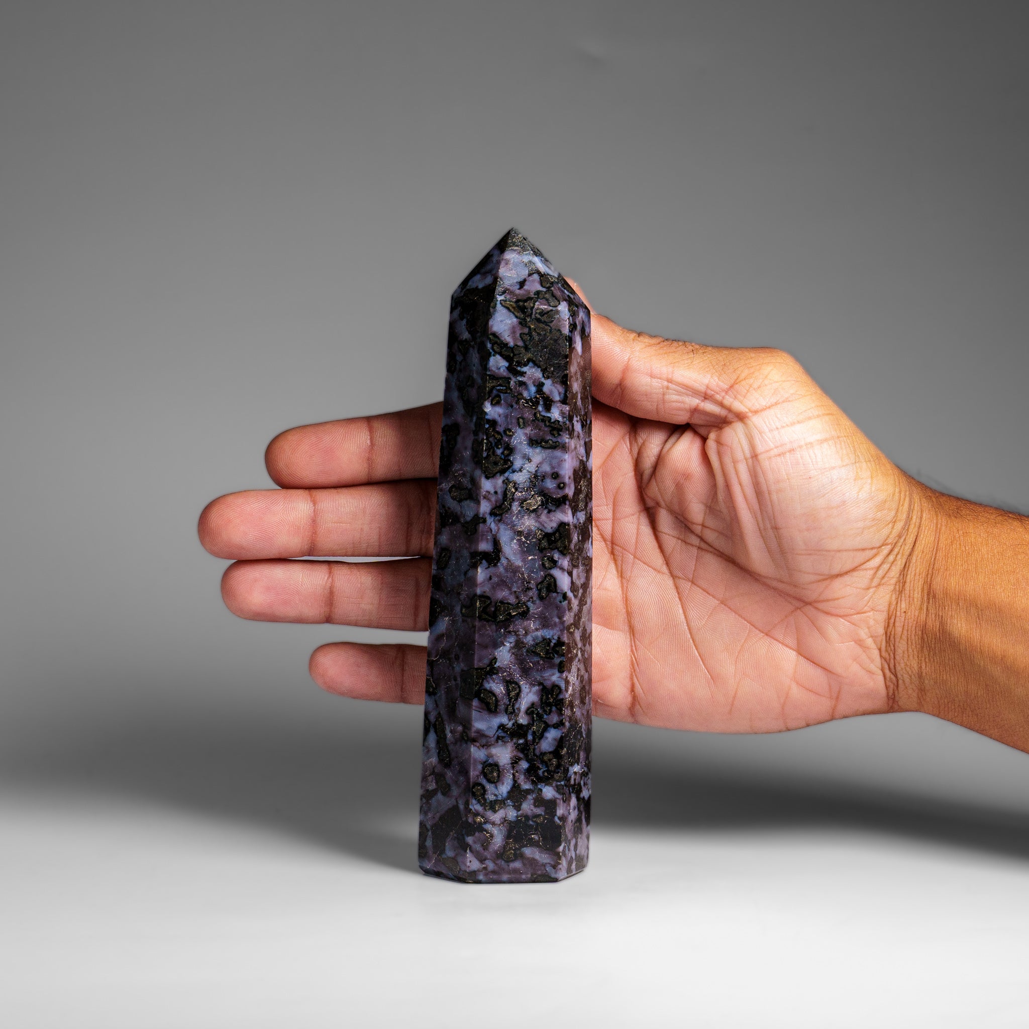 Genuine Polished Indigo Gabbro Point from Madagascar (1 lbs)