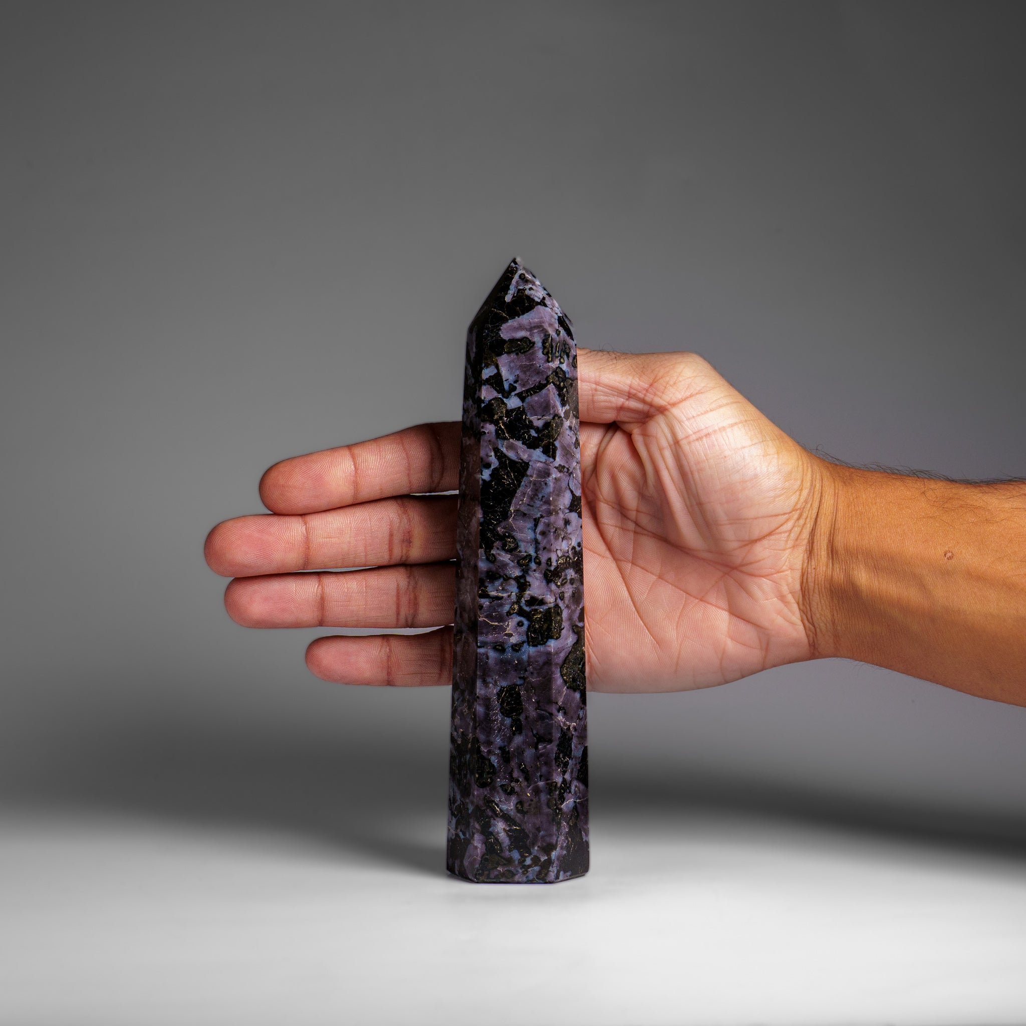 Genuine Polished Indigo Gabbro Point from Madagascar (.9 lbs)