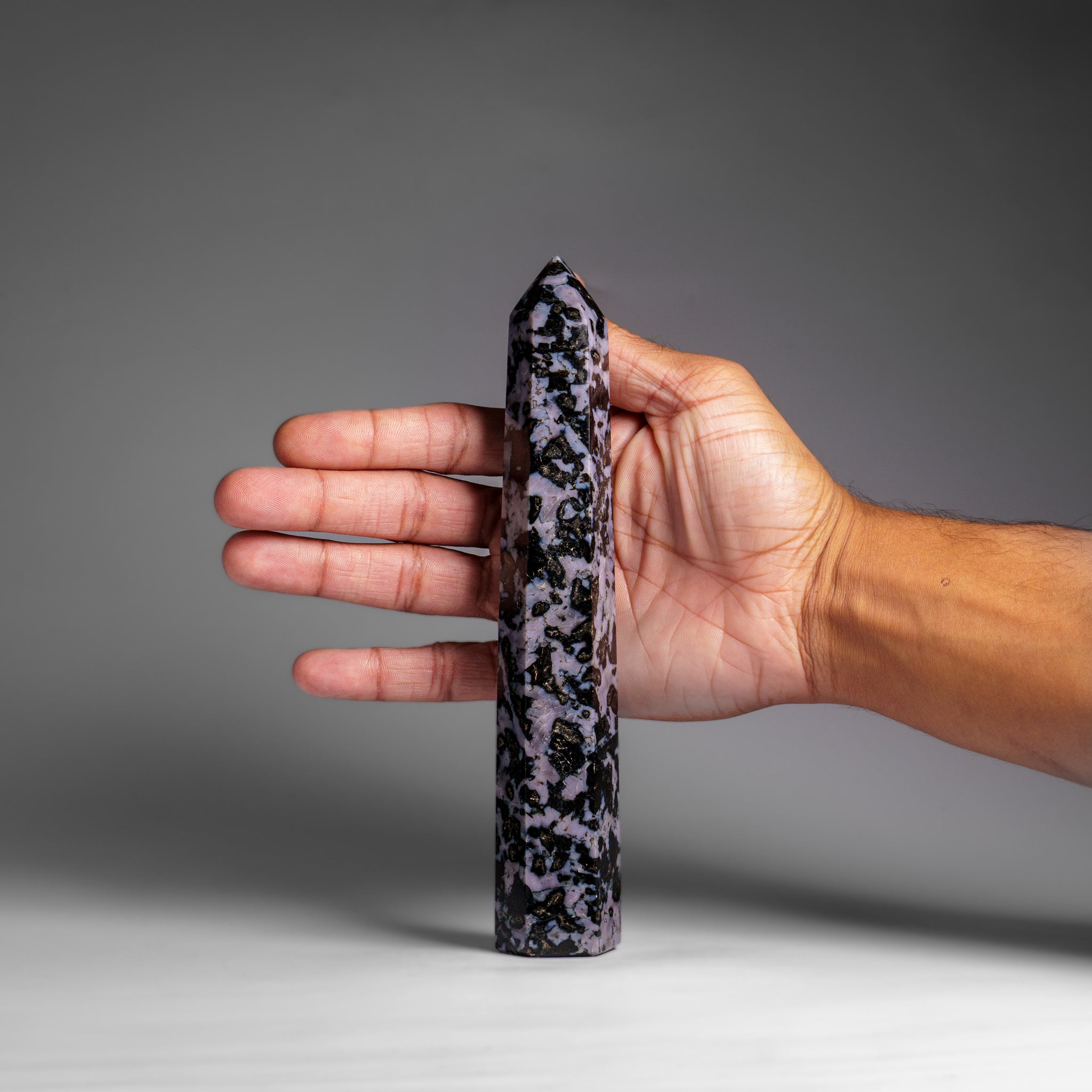 Genuine Polished Indigo Gabbro Point from Madagascar (.9 lbs)