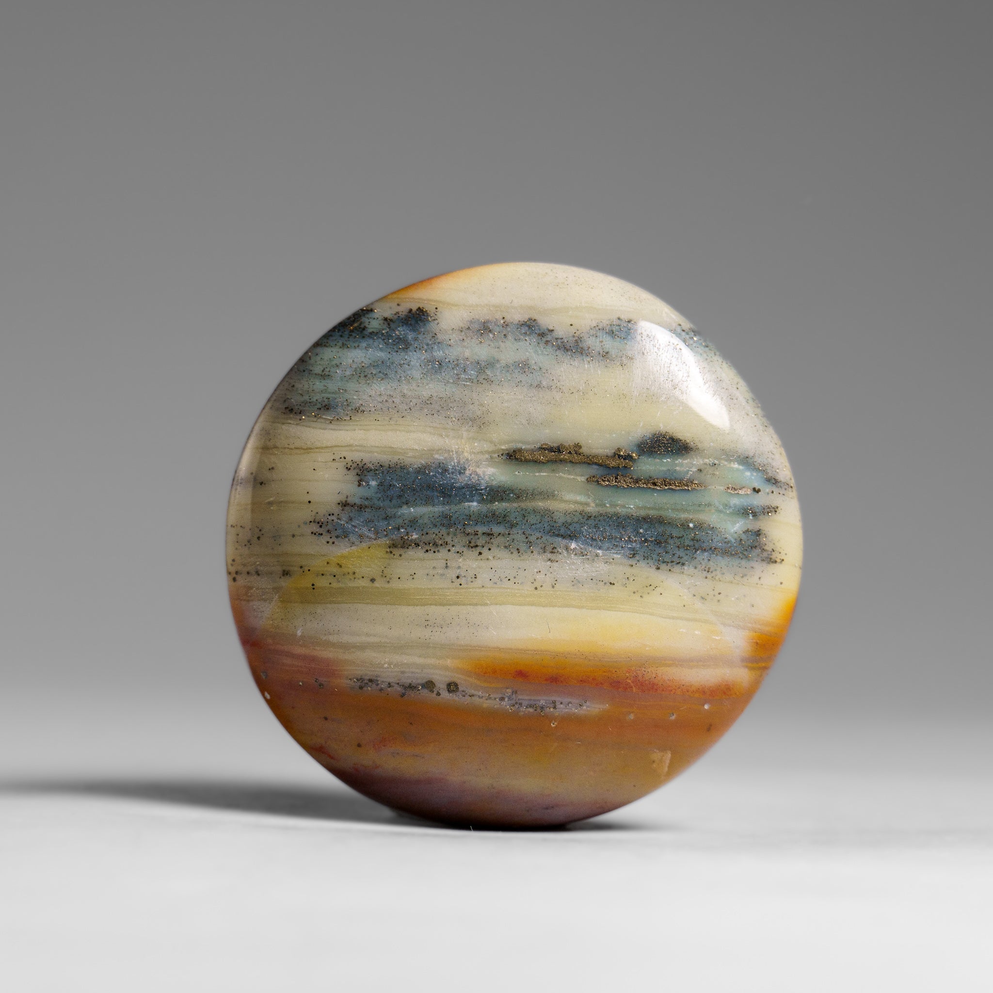 Genuine Polished Ocean Jasper Palm Stone