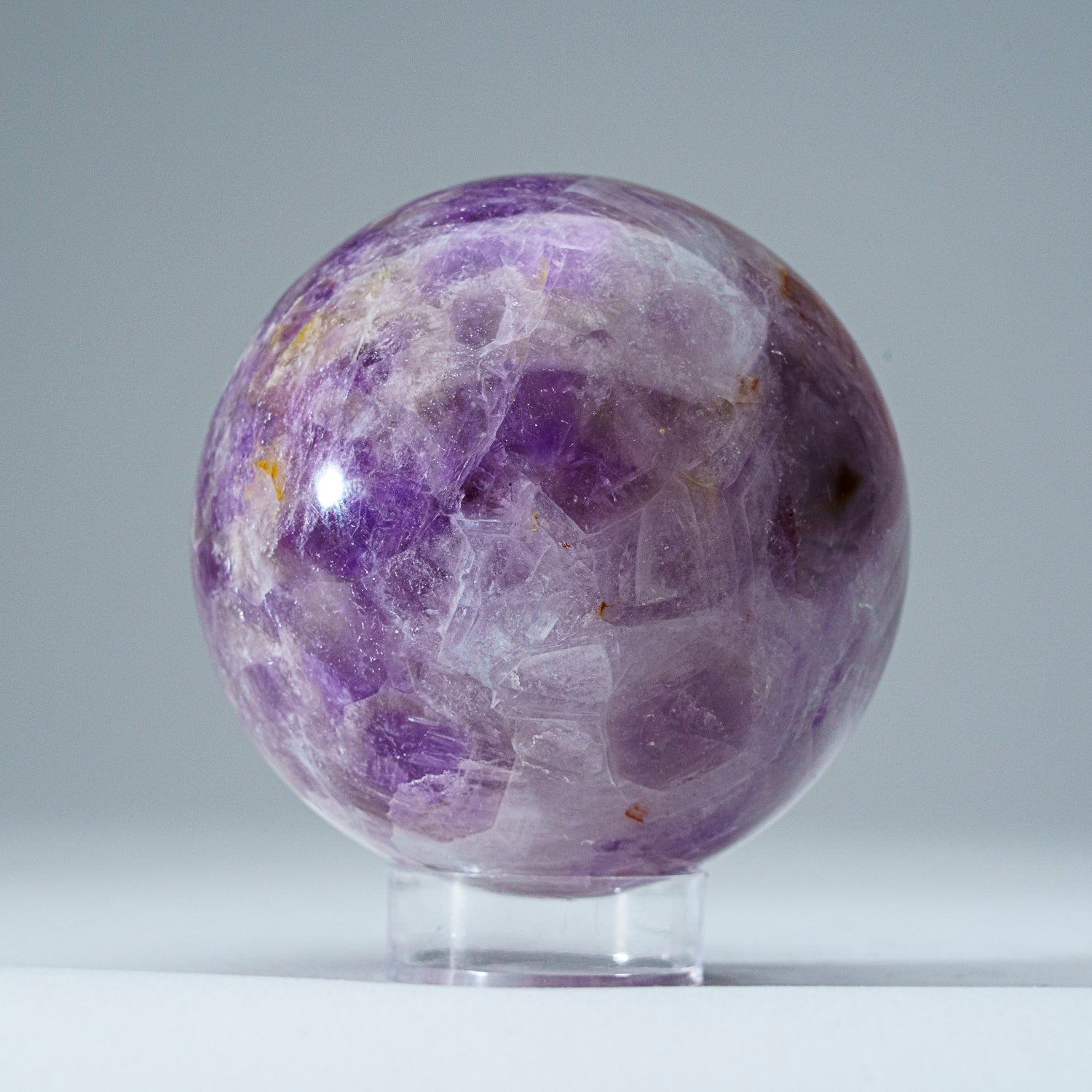 Polished Chevron Amethyst Sphere from Brazil (3", 1.2 lbs)