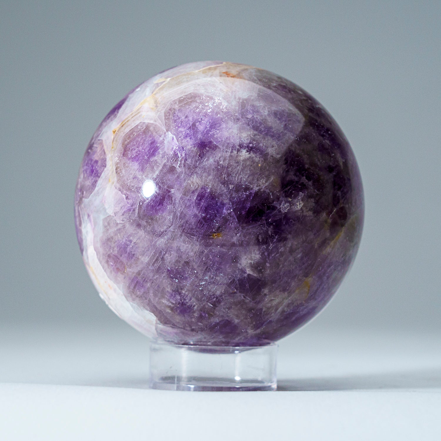 Polished Chevron Amethyst Sphere from Brazil (3", 1.2 lbs)