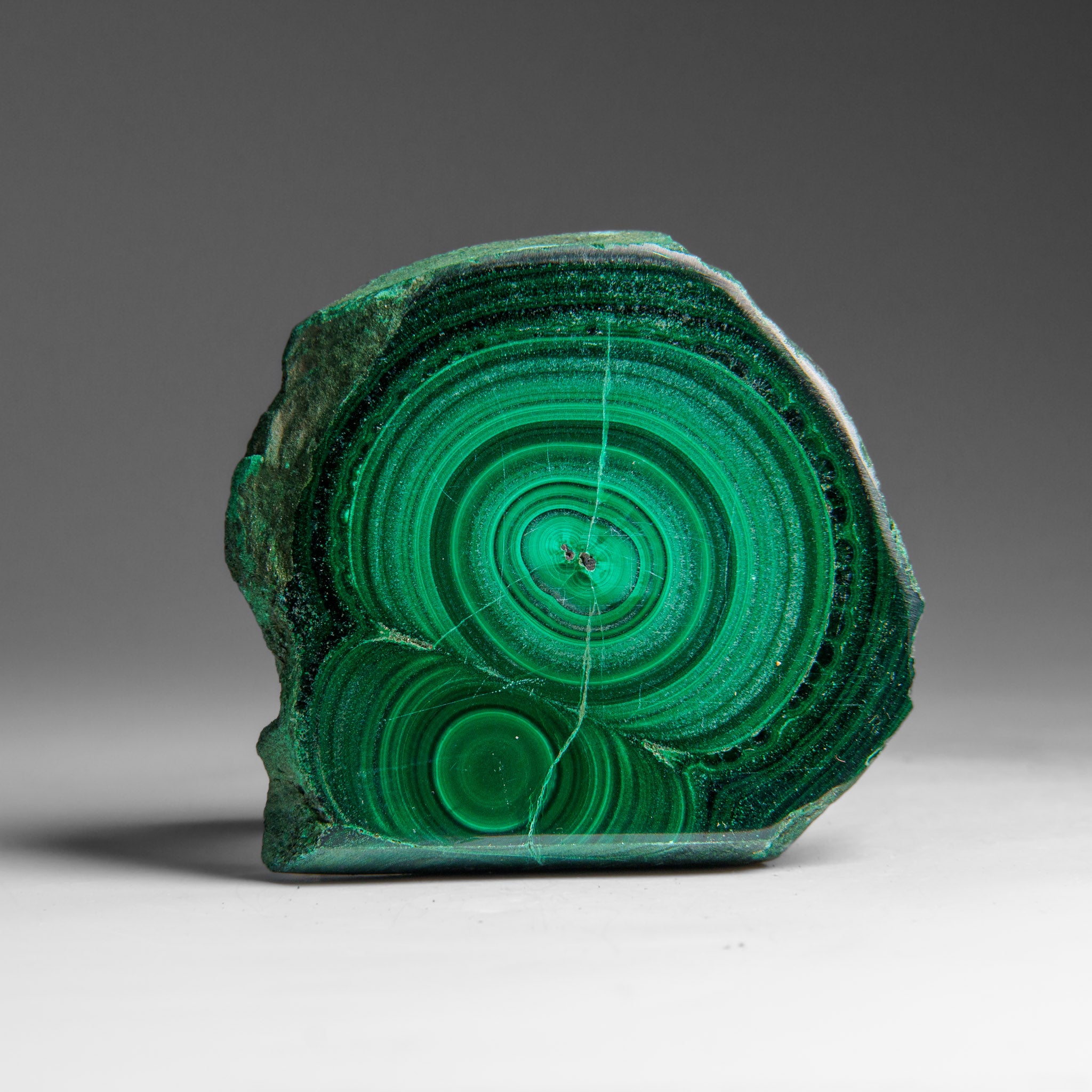 Genuine Polished Malachite Stalactite Slice (120 grams)