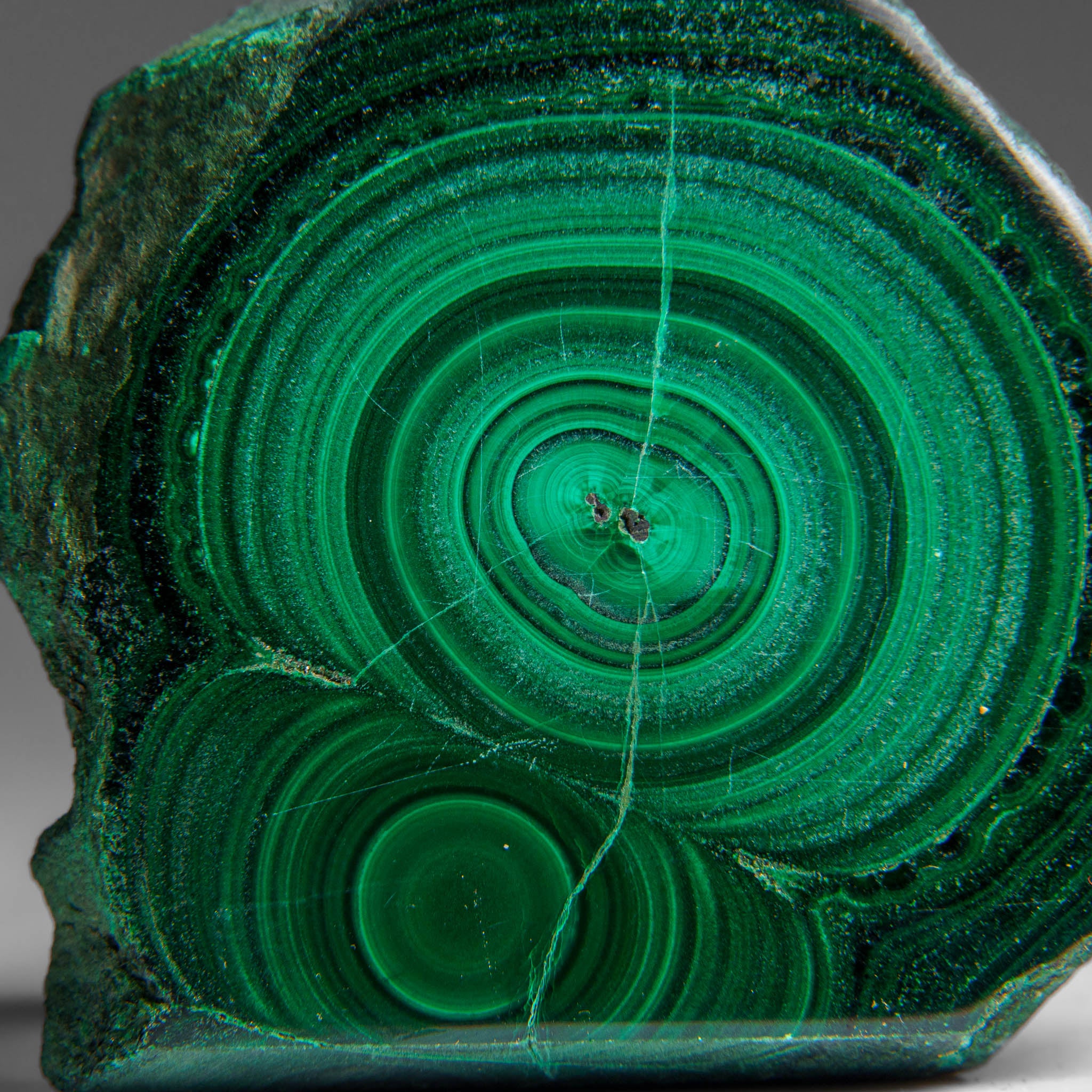 Genuine Polished Malachite Stalactite Slice (120 grams)