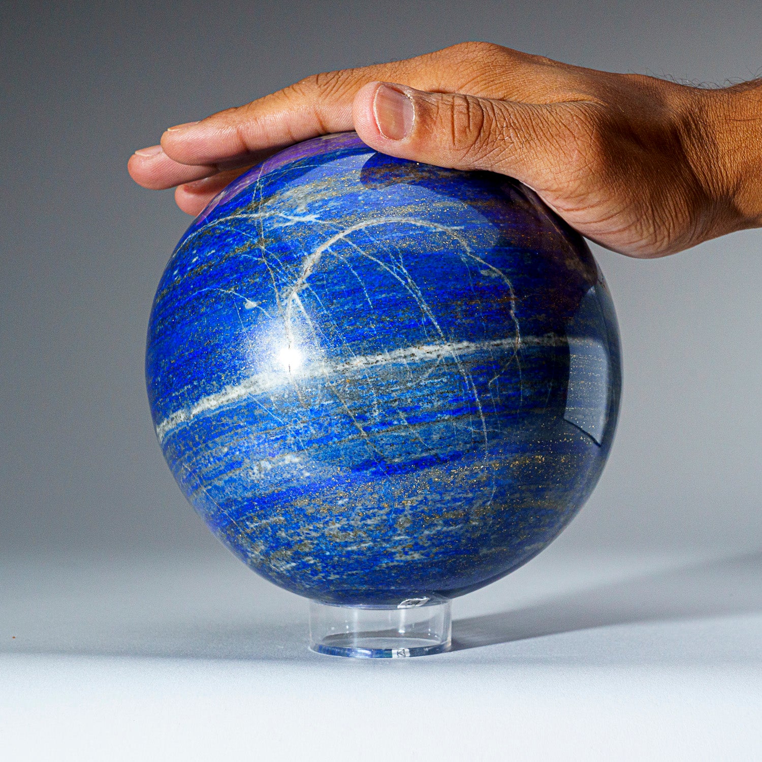 Polished Lapis Lazuli Sphere from Afghanistan (6", 11.5 lbs)