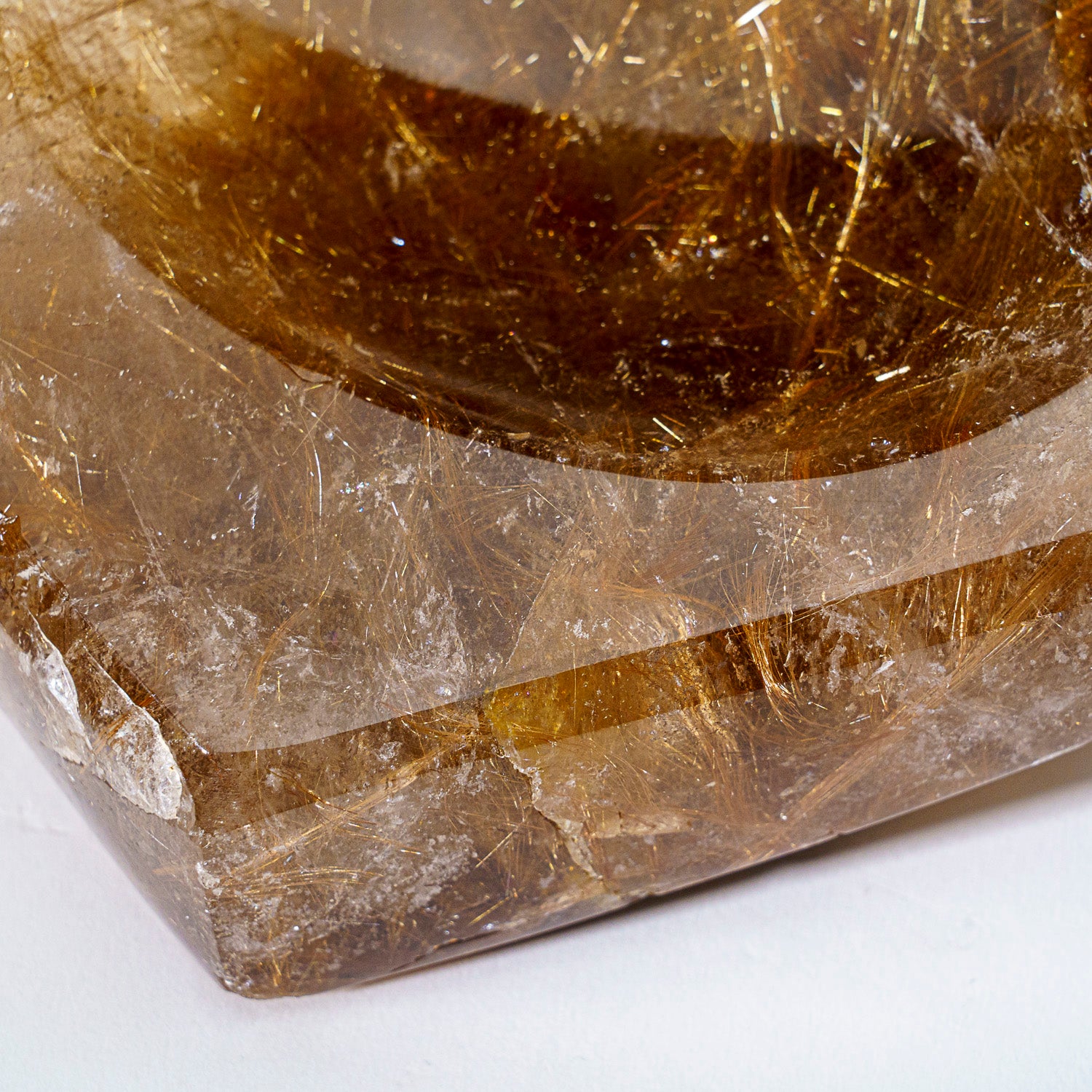 Genuine Polished Rutile Quartz Soap Dish from Brazil (2.5 lbs)