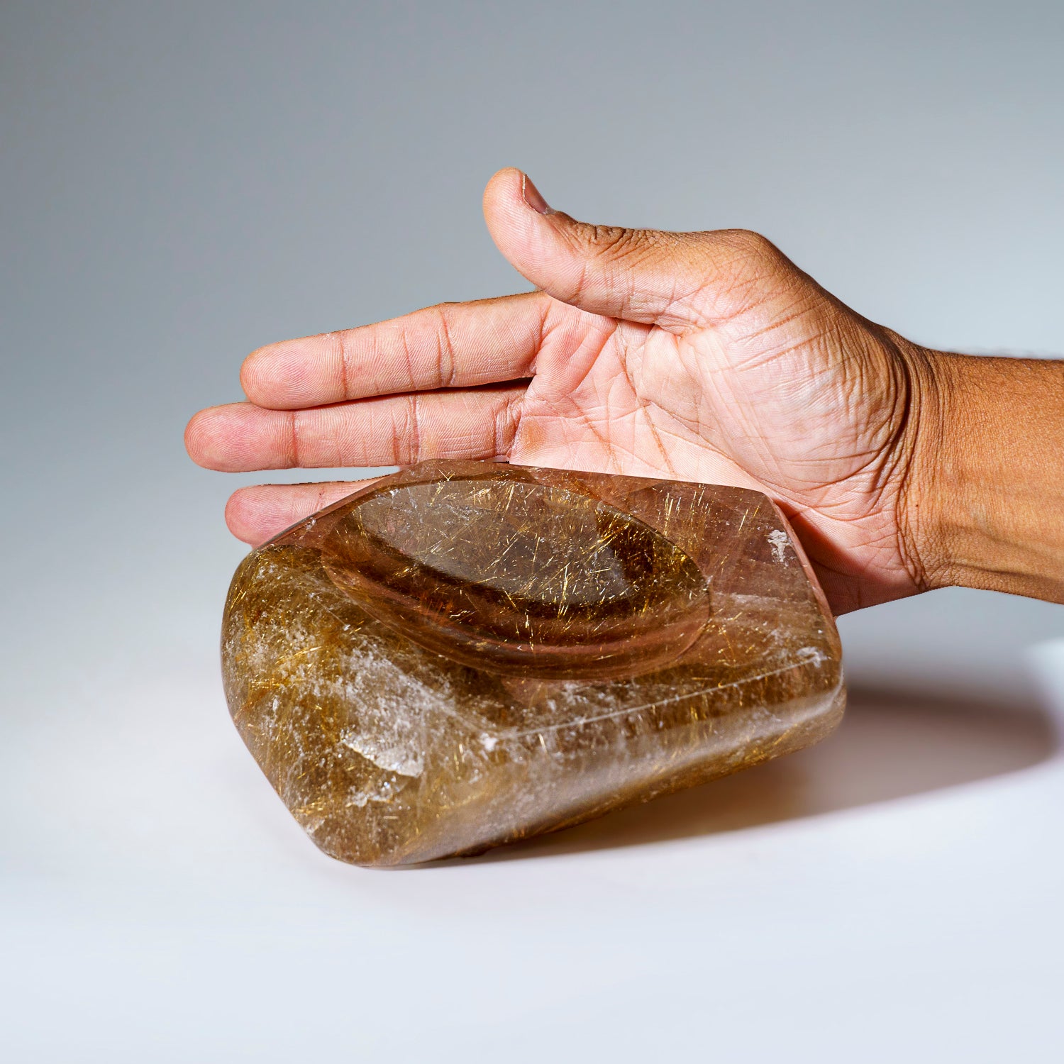 Genuine Polished Rutile Quartz Soap Dish from Brazil (2.5 lbs)