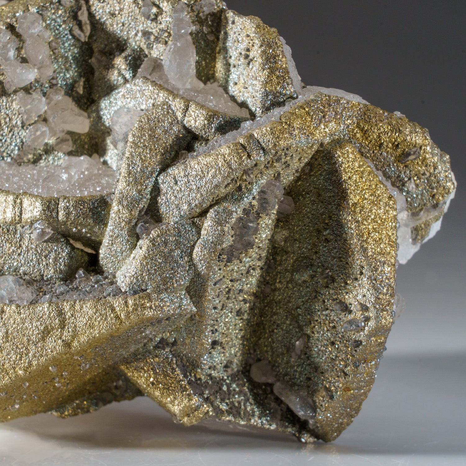 Pyrite on Calcite from from Edong Mining District, Daye, Hubei, China