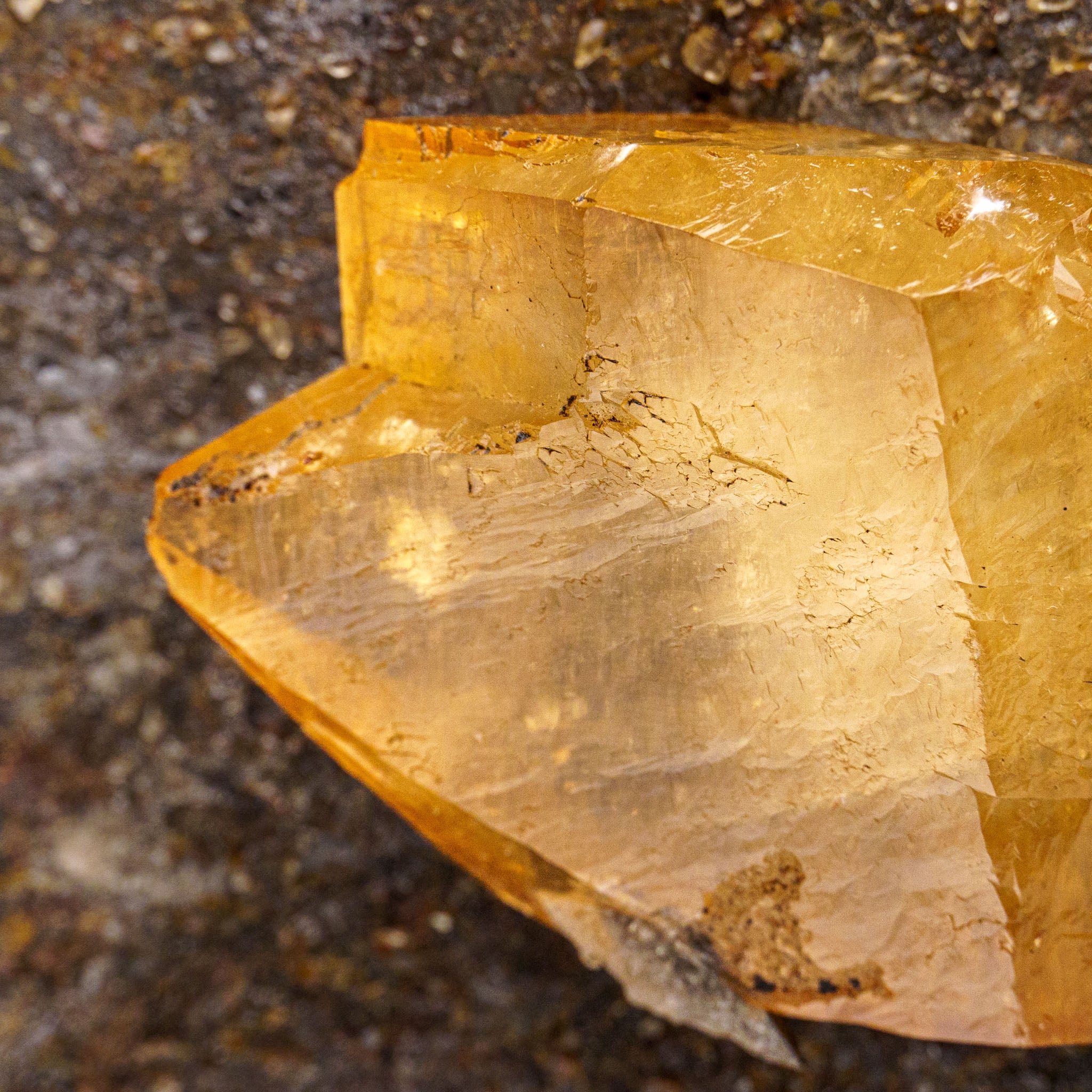 Golden Calcite with Sphalerite Crystal from Elmwood Mine, Tennessee