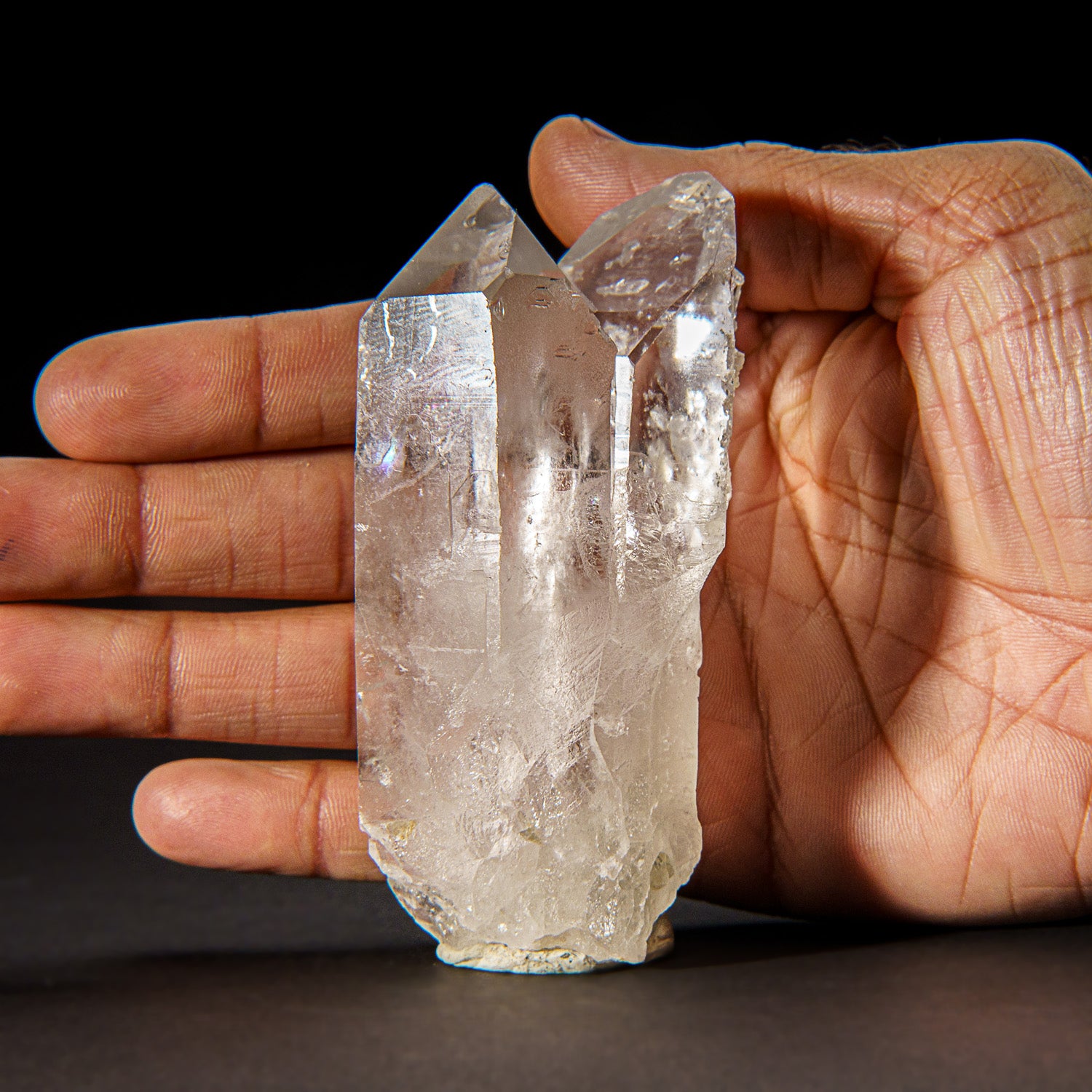 Genuine Clear Quartz Crystal Cluster Point from Brazil (241.6 grams)