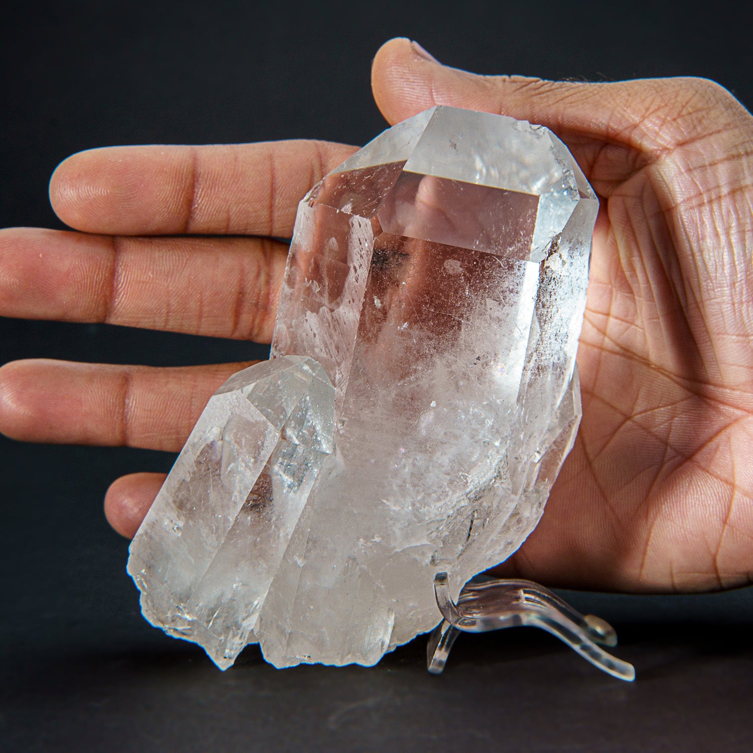 Genuine Clear Quartz Crystal Cluster Point from Brazil (438.6 grams)