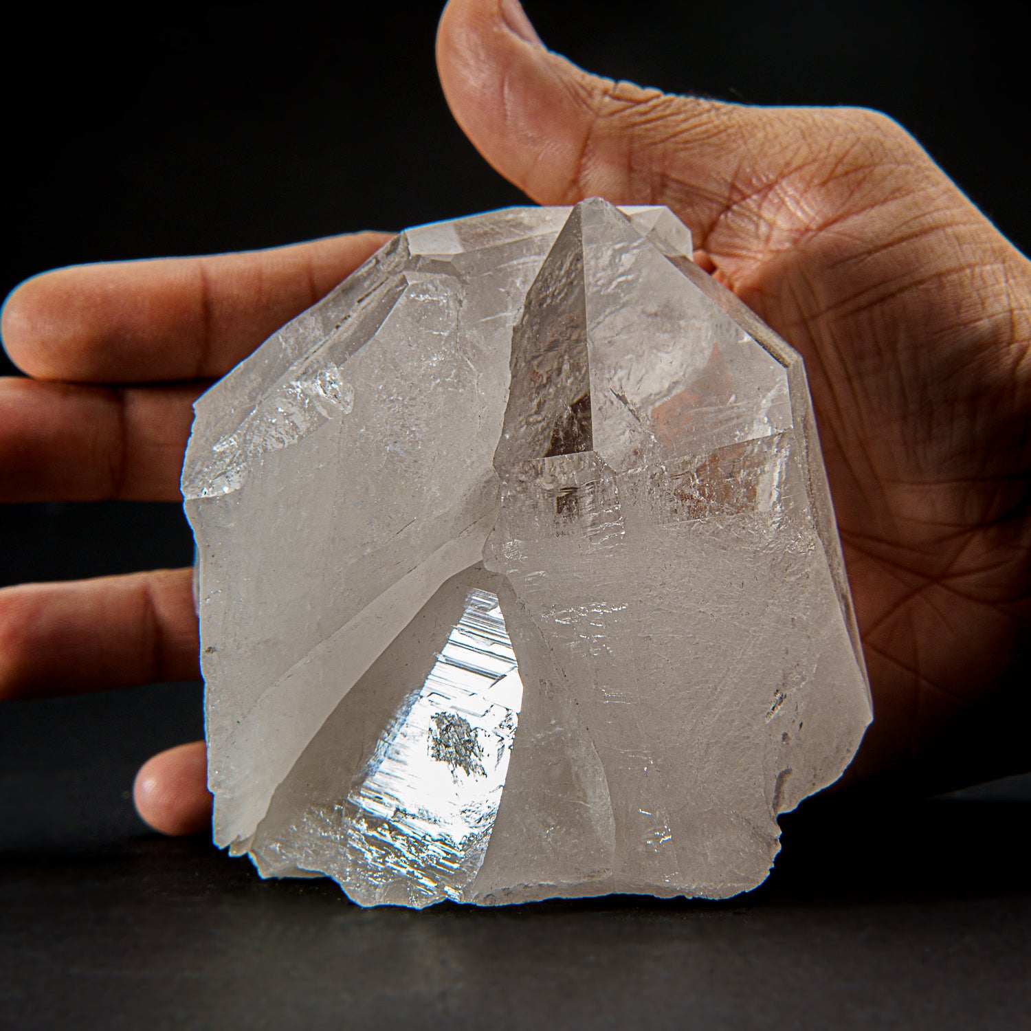 Genuine Clear Quartz Crystal Cluster Point from Brazil (1.4 lbs)